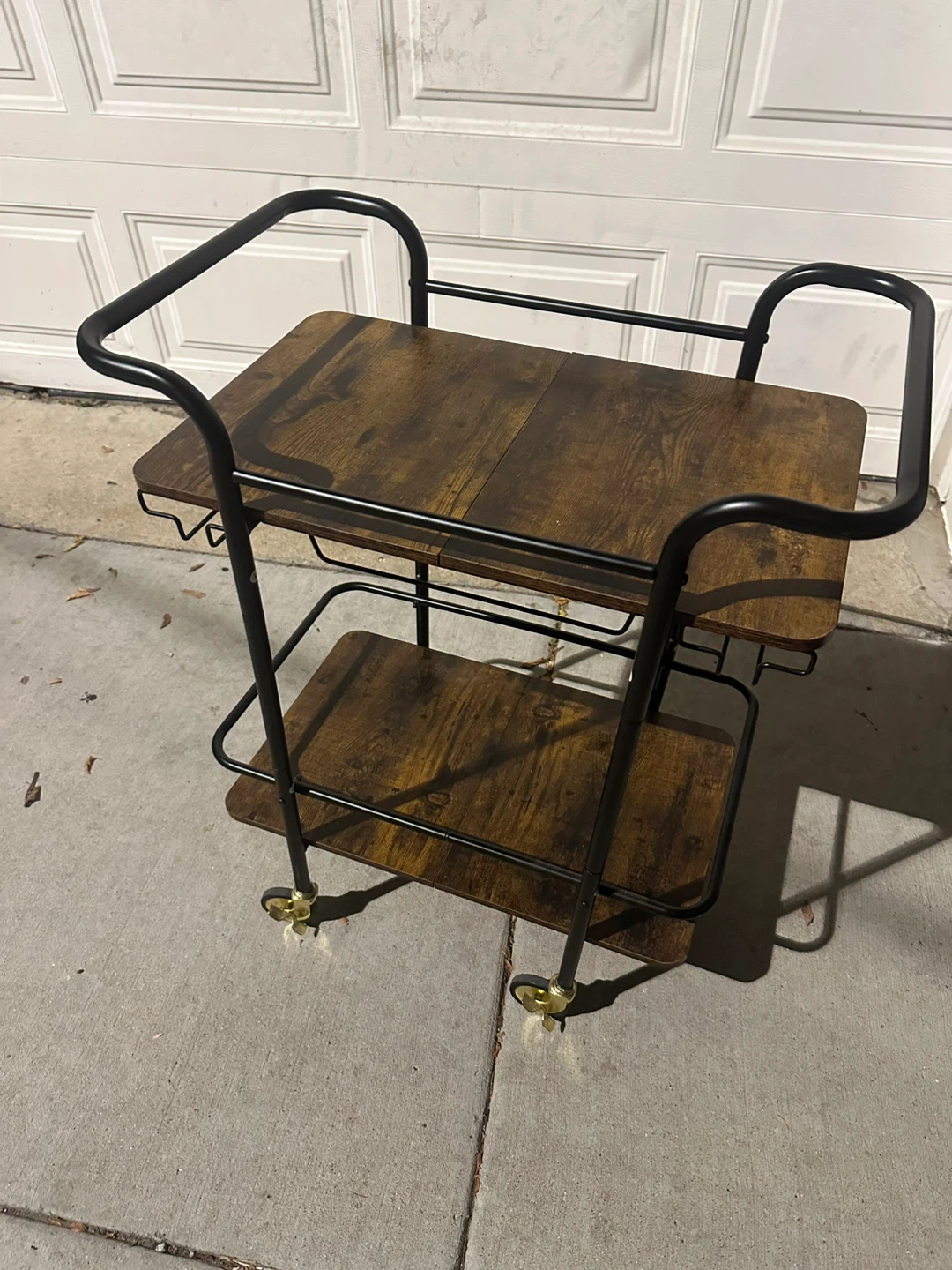 Rolling Bar Cart - Wood & Metal