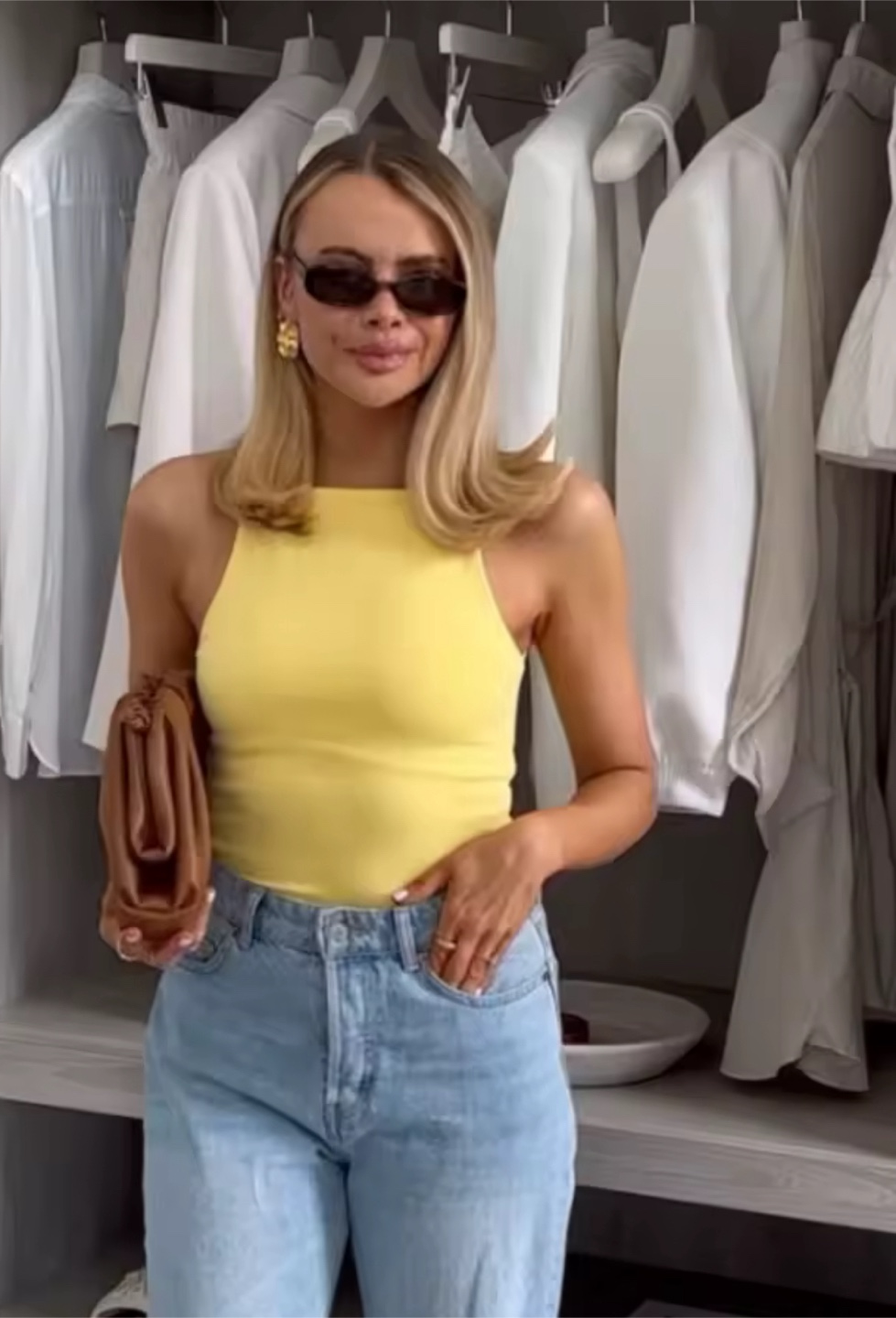Zara Yellow Tank Top - Size Small