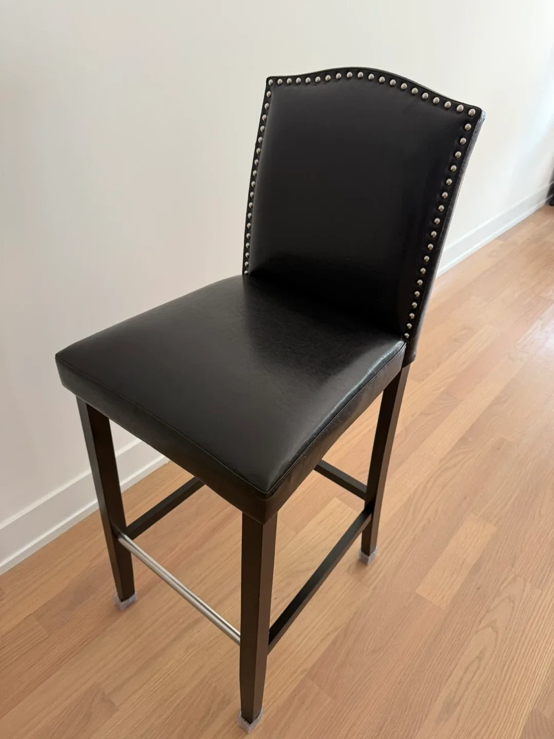 2 Black Leather Bar Stools image indicator(2)