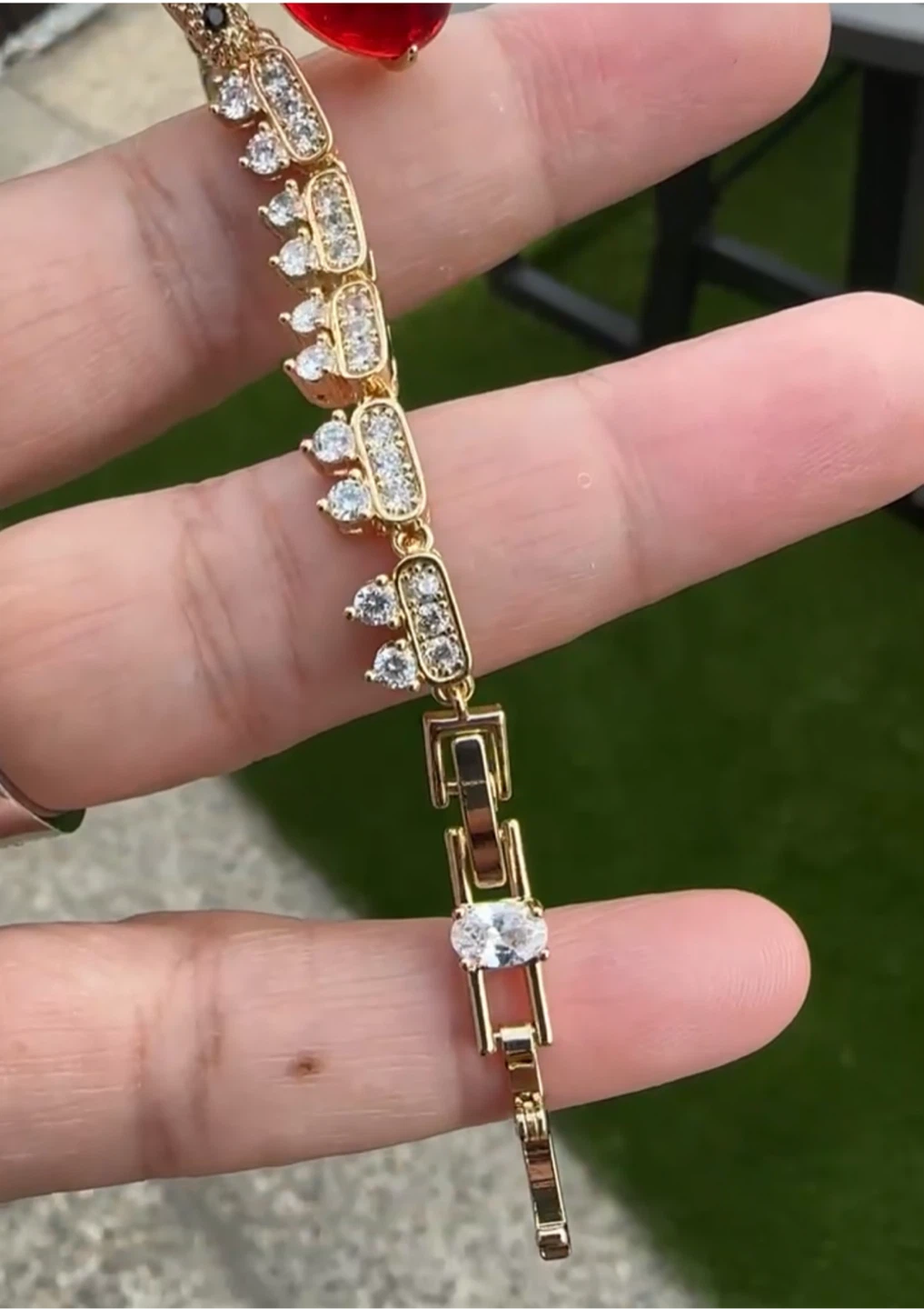 Gold-tone Leopard & Gemstone Bracelet - photo 4