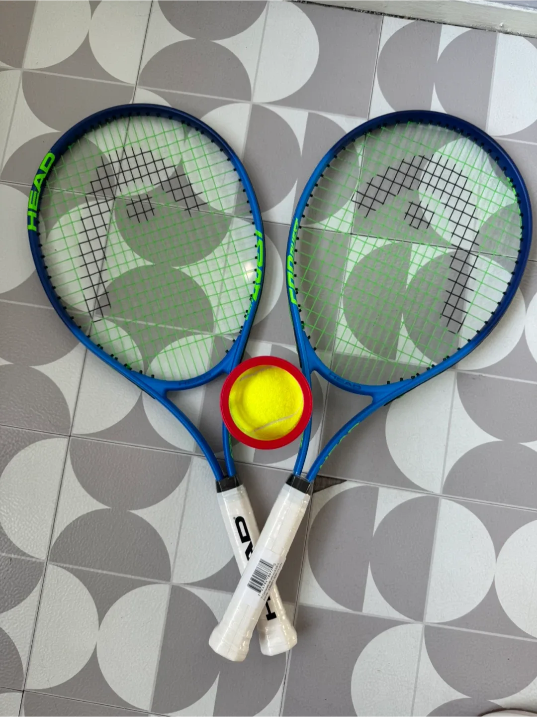Head Conquest Tennis Racquets - Blue w/ balls thumbnail