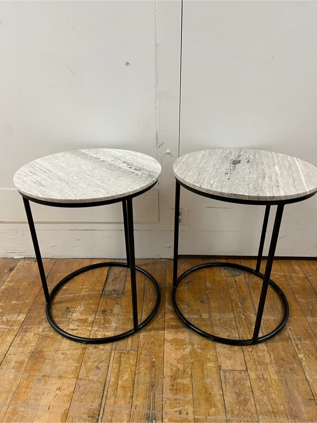 Round Marble Top Side Tables $100 for both- Set of 2 thumbnail