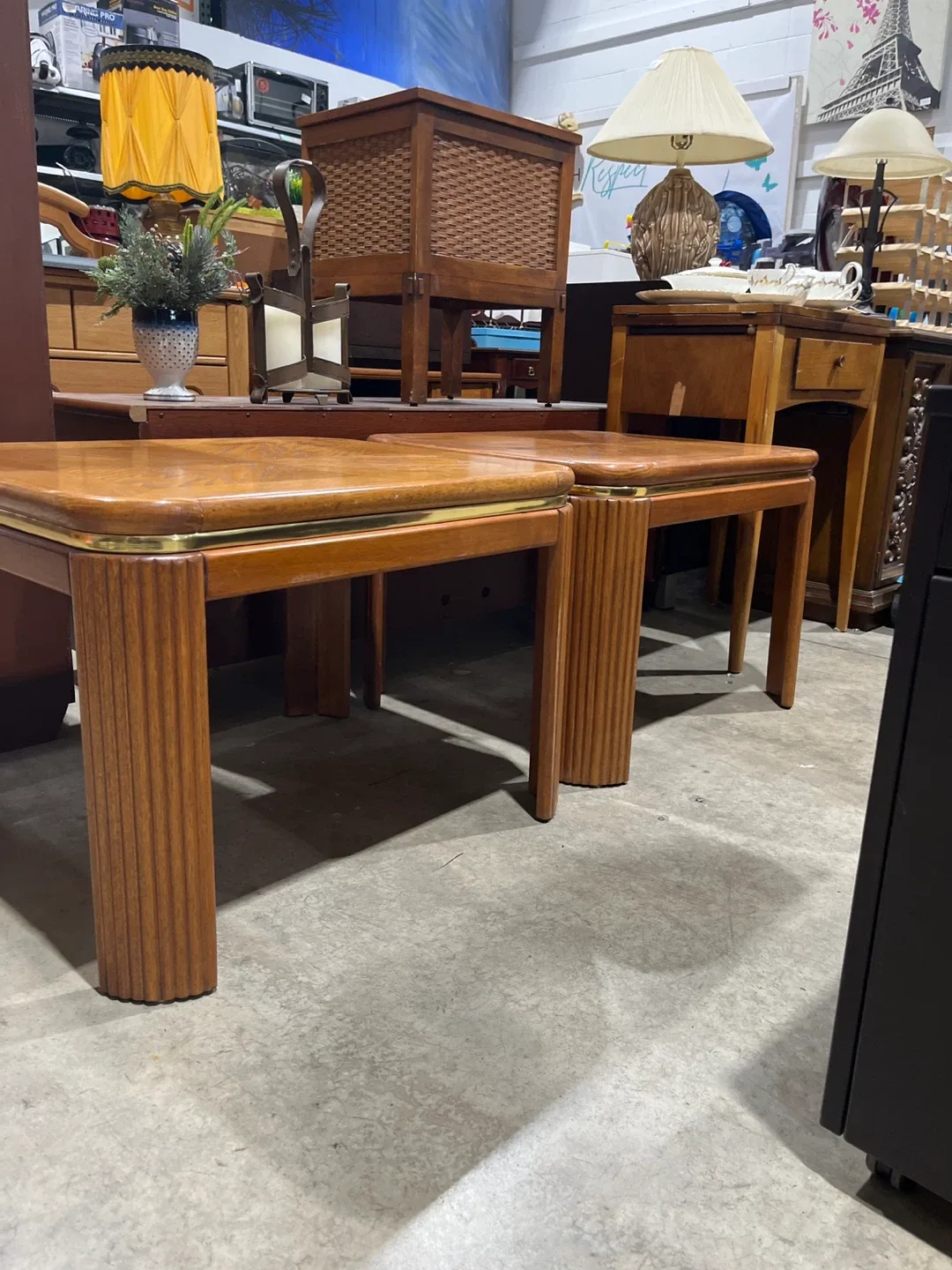 Pair of Vintage Wood End Tables thumbnail
