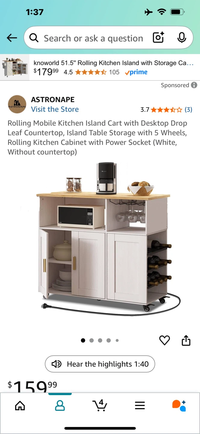 Kitchen Island Cart