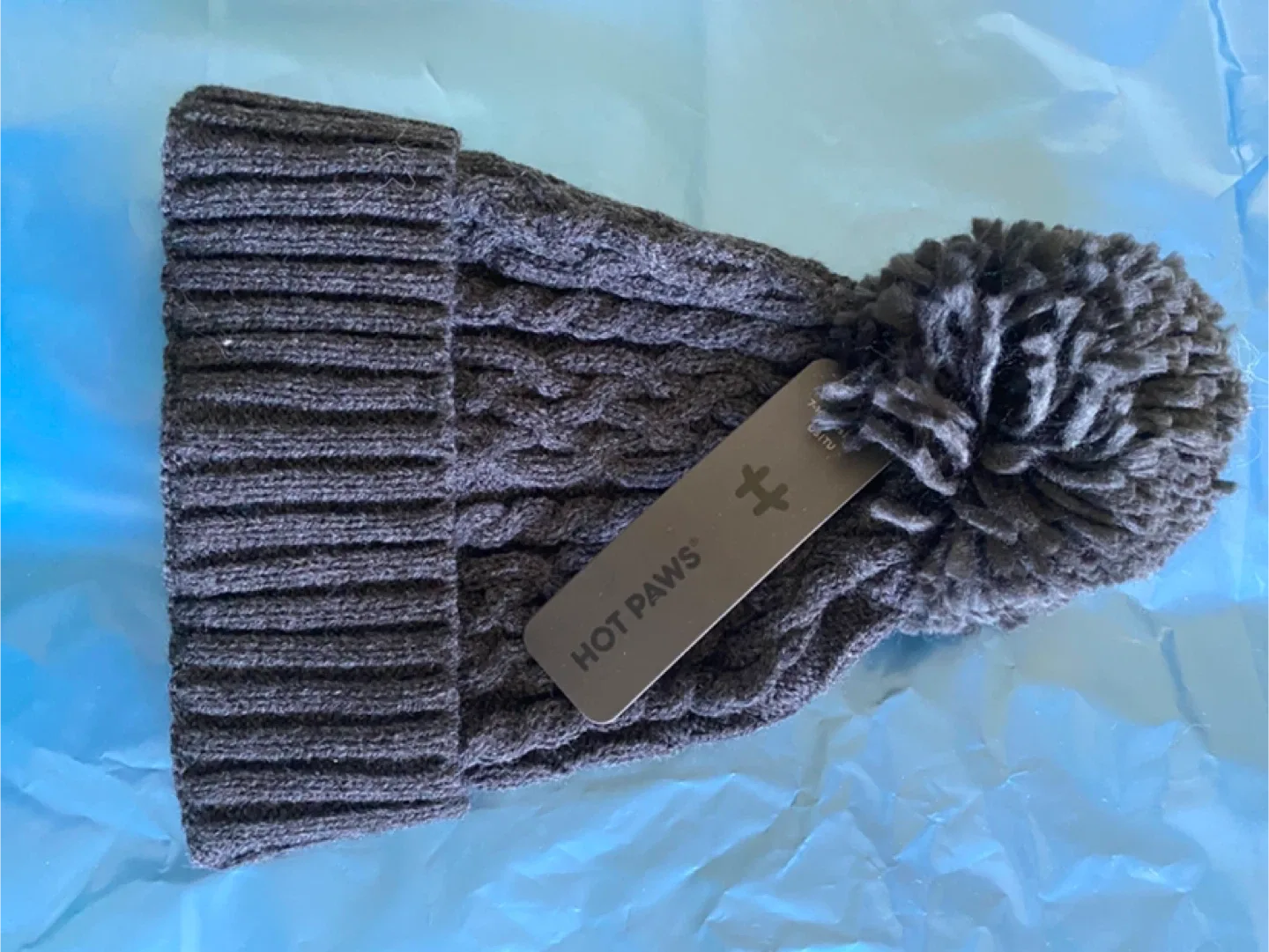 Hot Paws Black Knit Beanie - New with Tags thumbnail