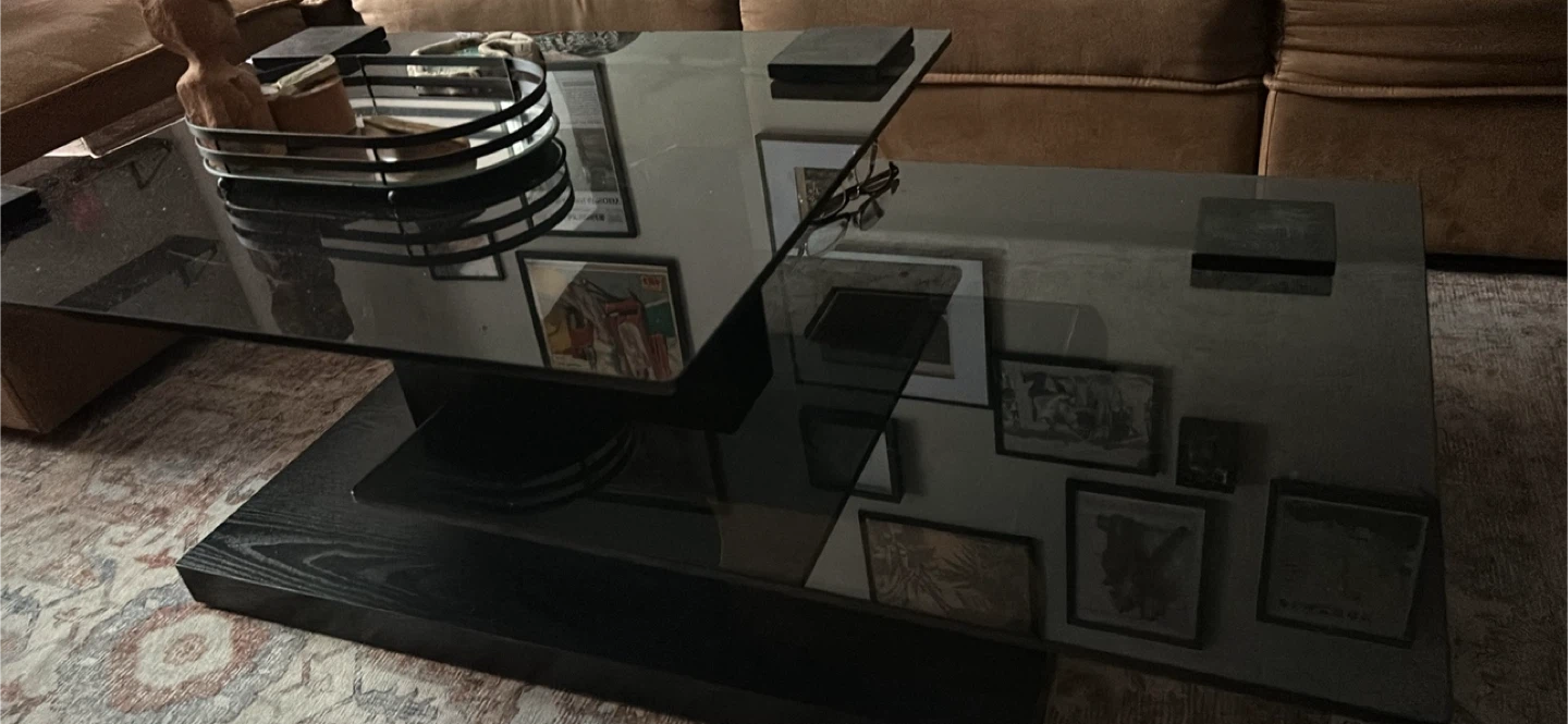 Black Glass Coffee Table - photo 2