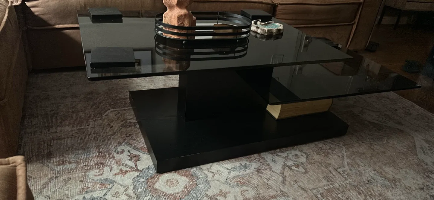 Black Glass Coffee Table thumbnail