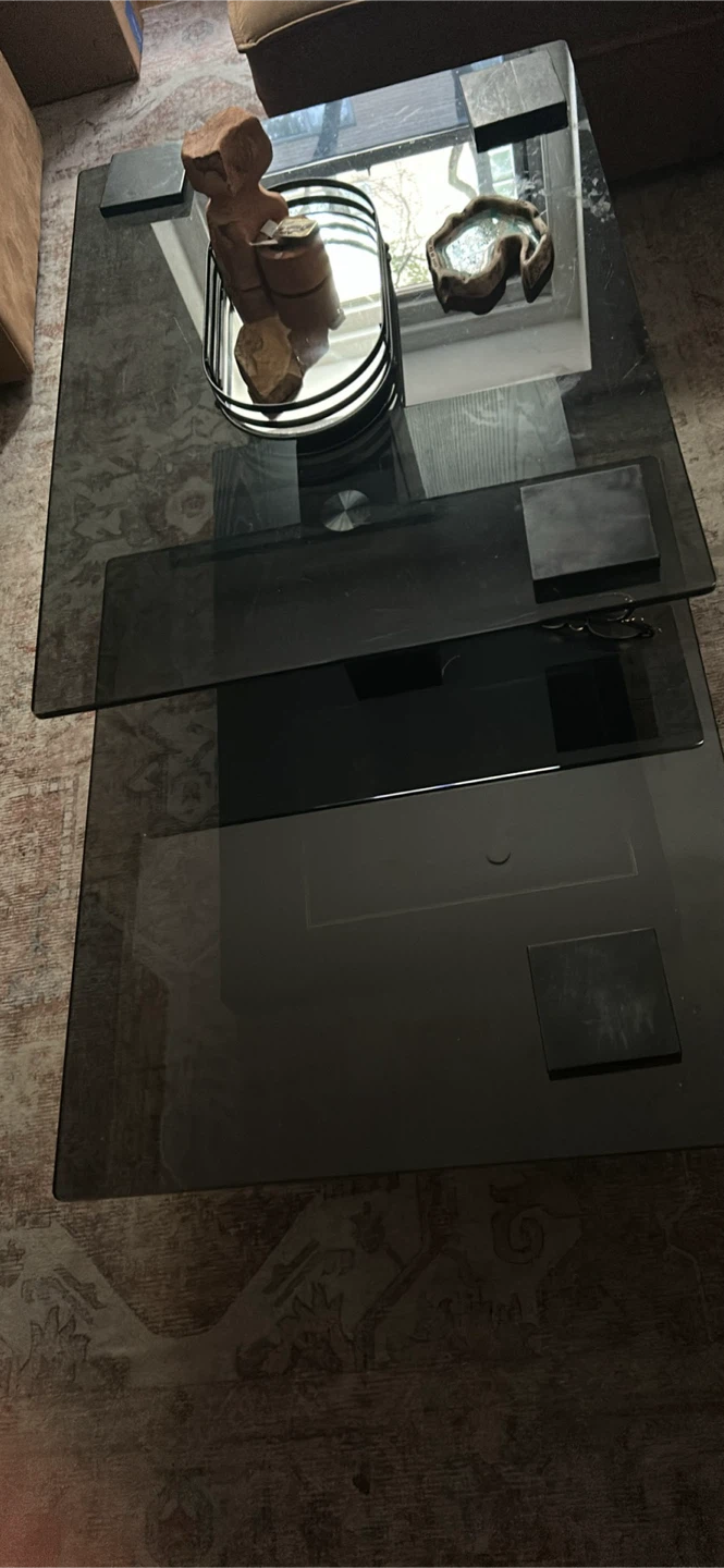 Black Glass Coffee Table - photo 3