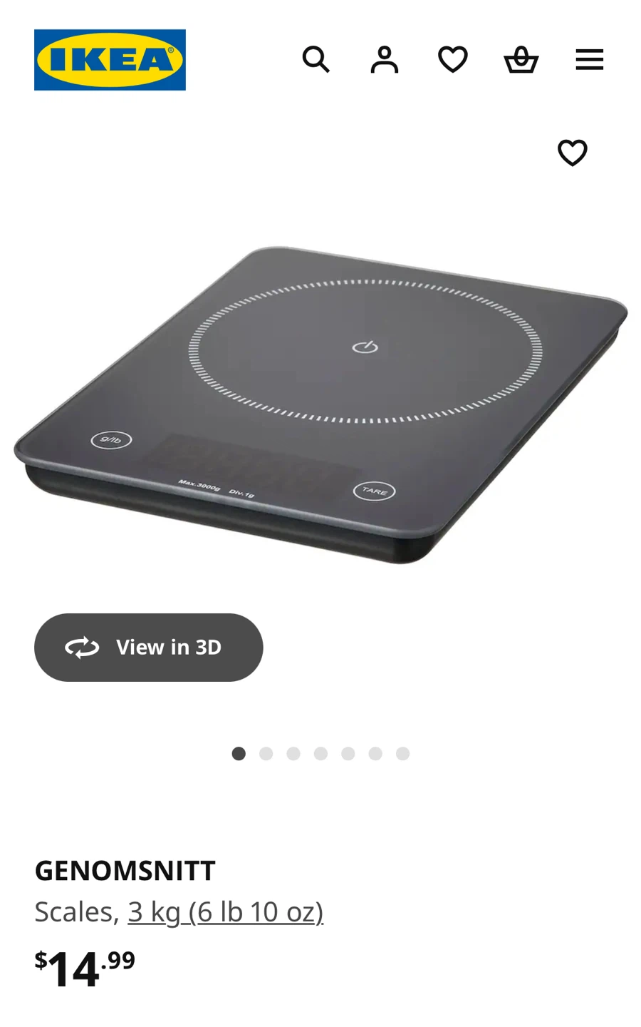 IKEA Genomsnitt Kitchen Scale - 3kg (6lb 10oz)