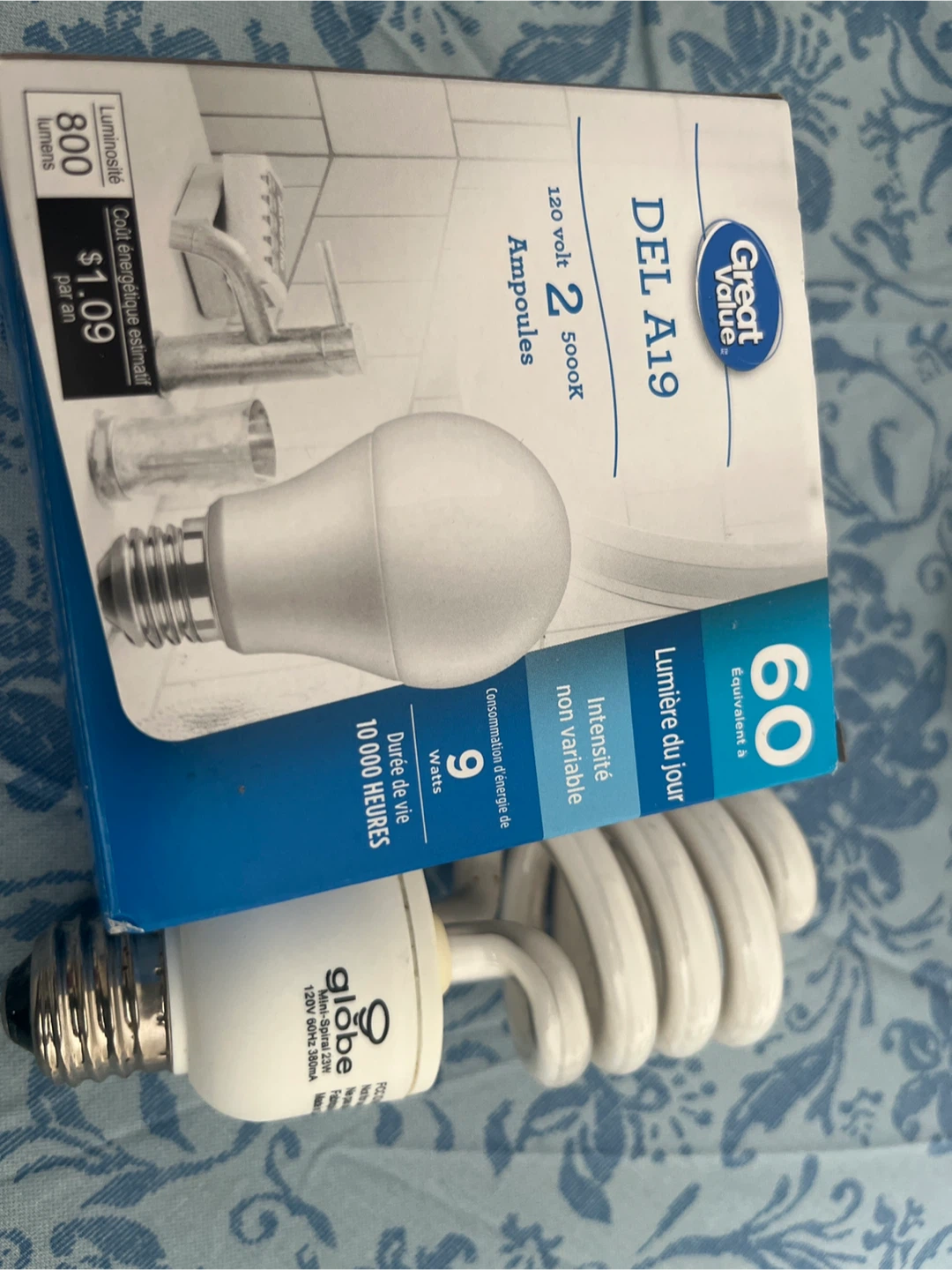 Great Value DEL A19 Light Bulbs - 2 Pack and 1 seperate bulb