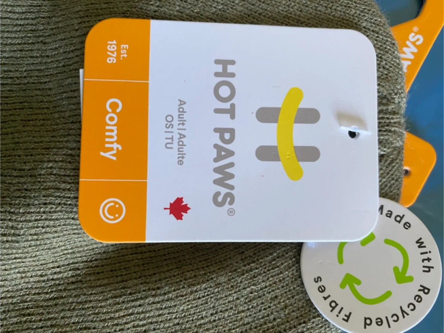 New Hot Paws Adult Beanie Hat - Olive Green image indicator(3)