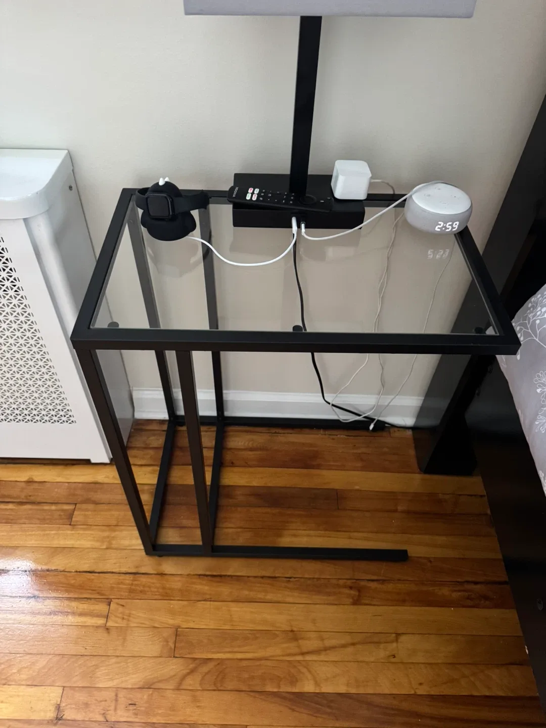 Black Metal & Glass Side Table x2 thumbnail