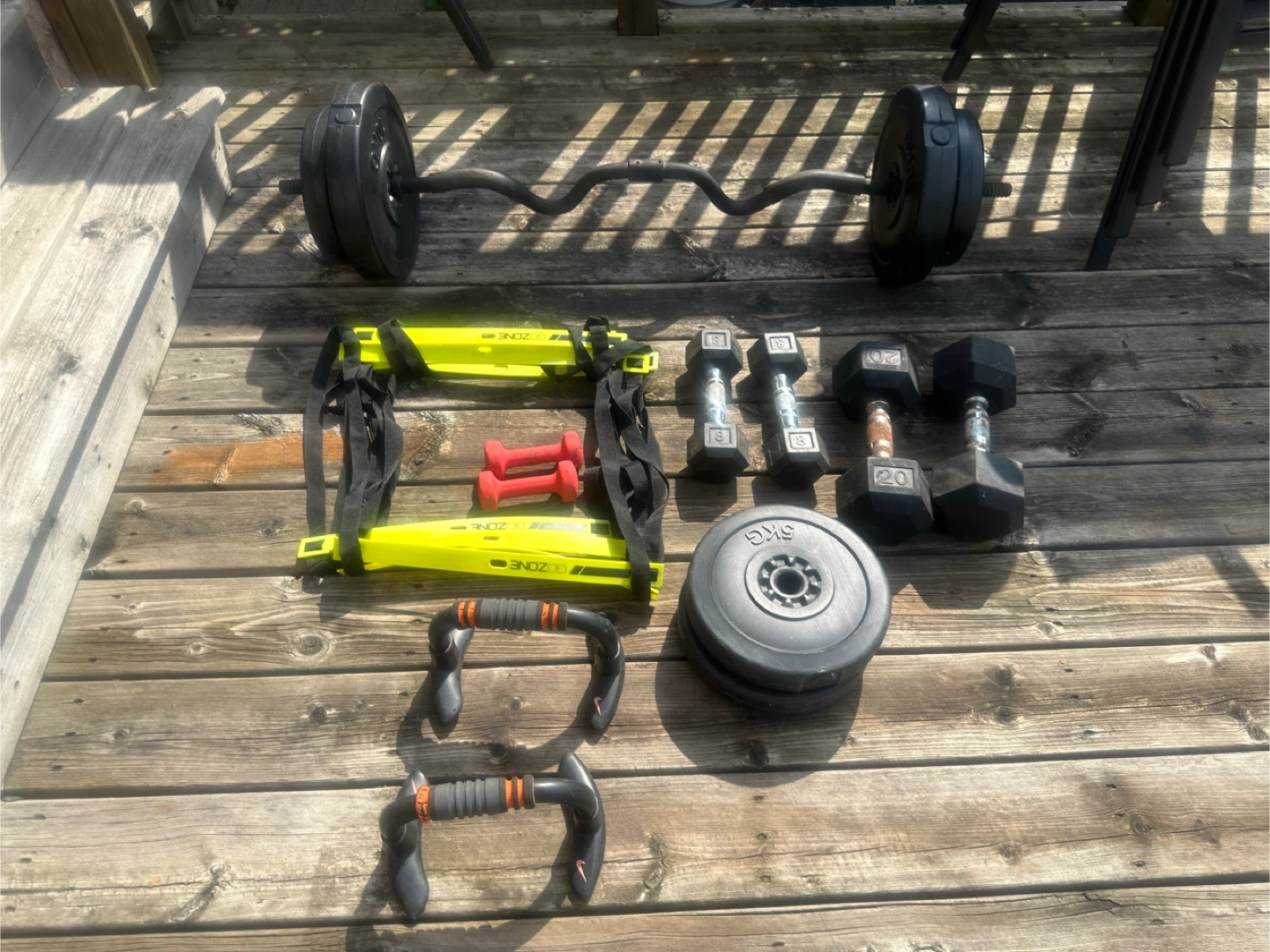 Weight Set with Barbell, Dumbbells & More