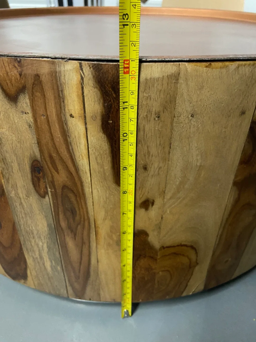 Round Wood & Copper Coffee Table - 26" Diameter image indicator(5)