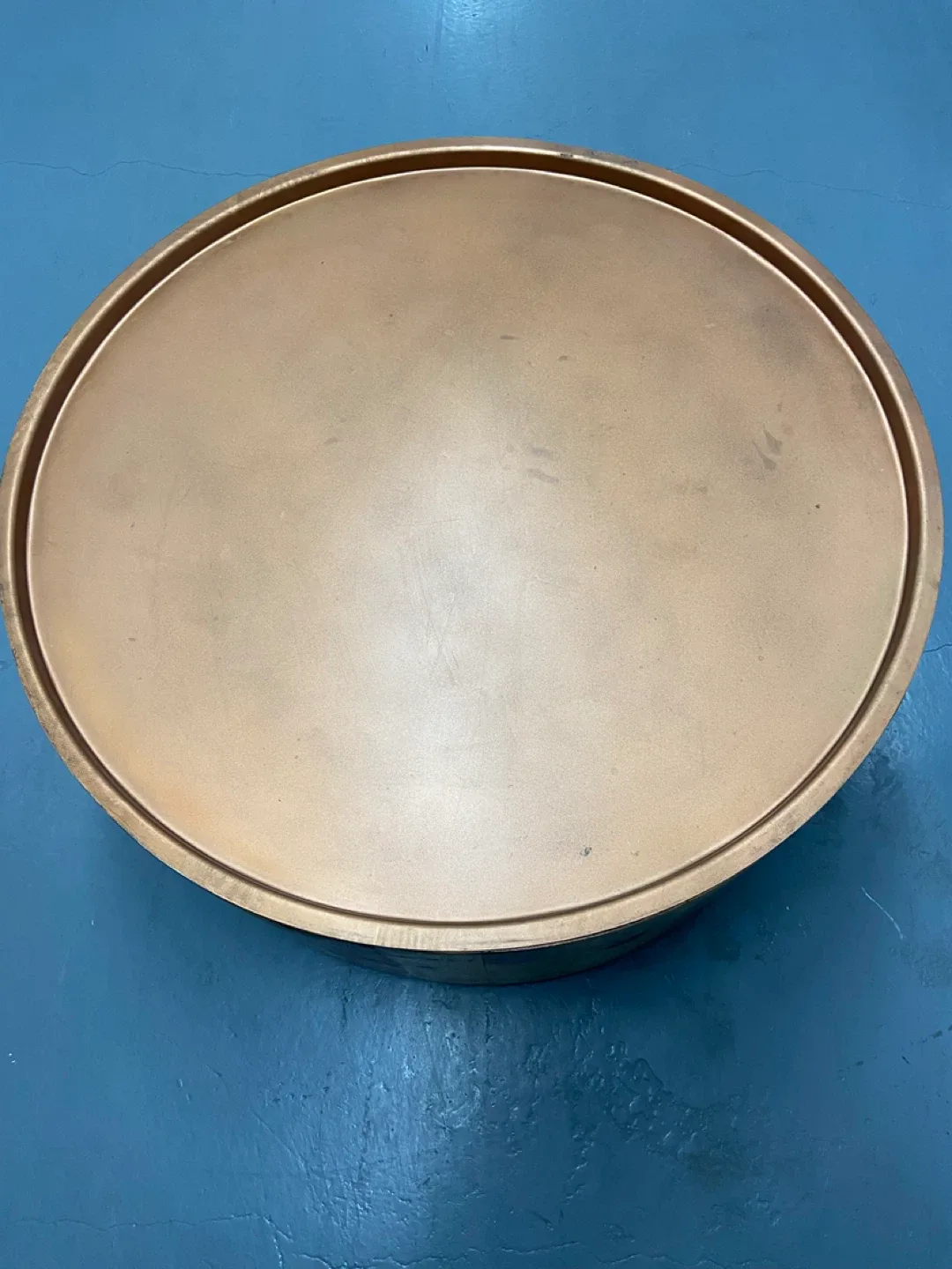 Round Wood & Copper Coffee Table - 26" Diameter image indicator(2)