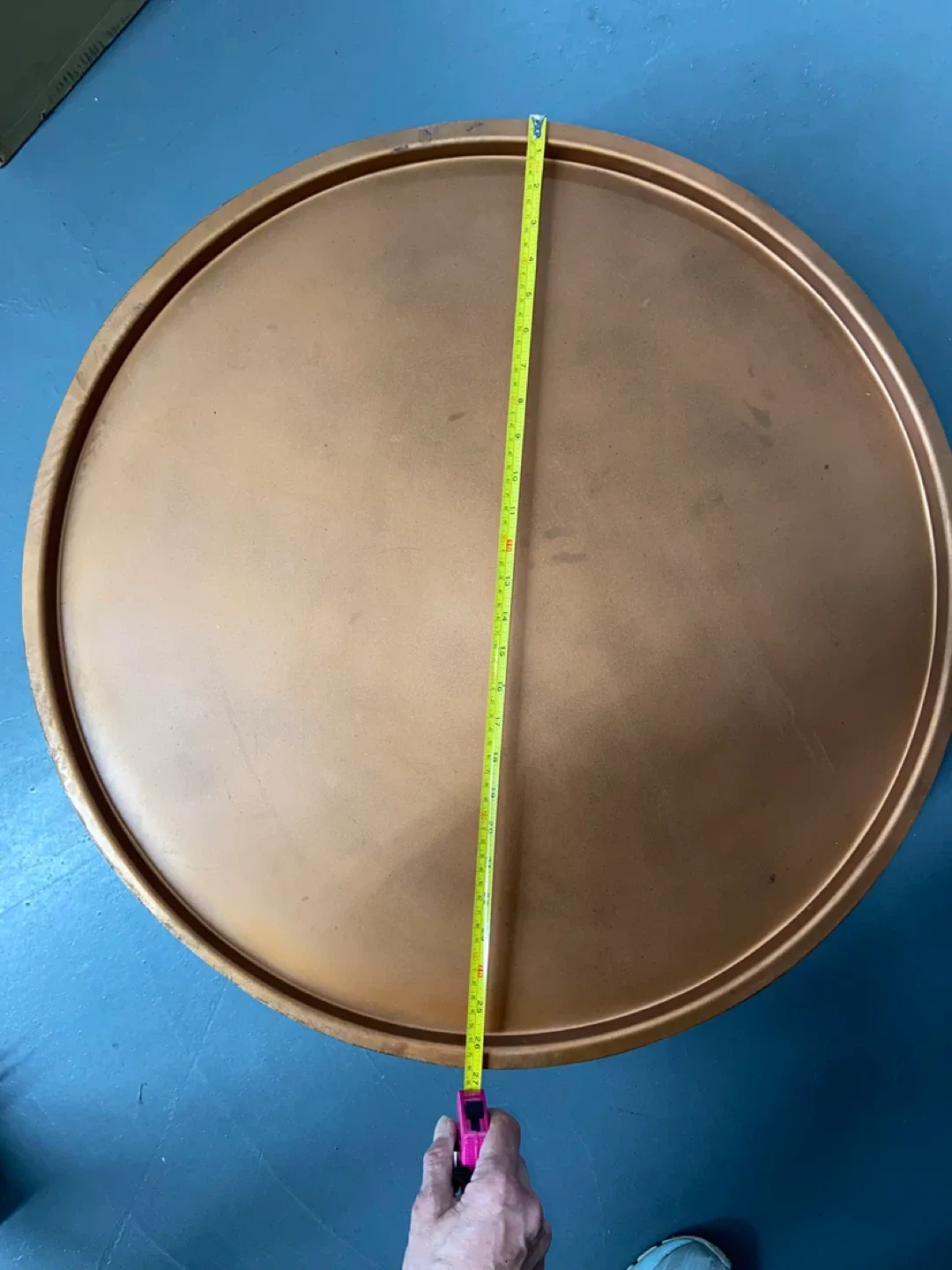 Round Wood & Copper Coffee Table - 26" Diameter image indicator(3)