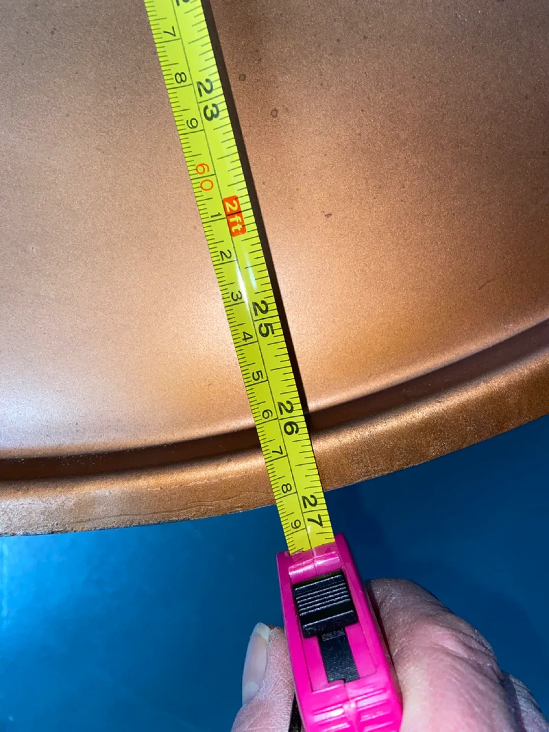 Round Wood & Copper Coffee Table - 26" Diameter image indicator(4)