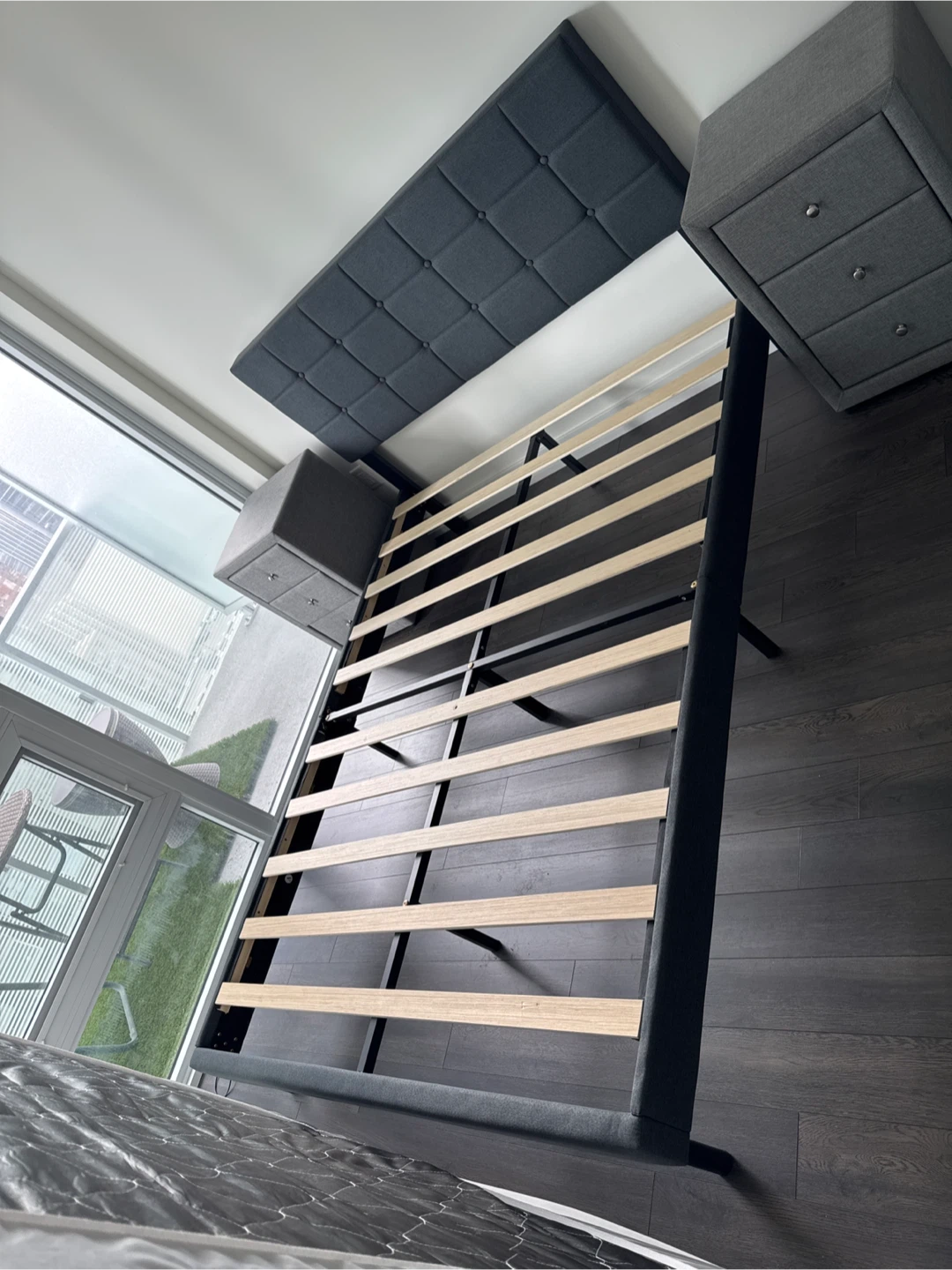 Upholstered Platform Bed Frame - Queen Size
