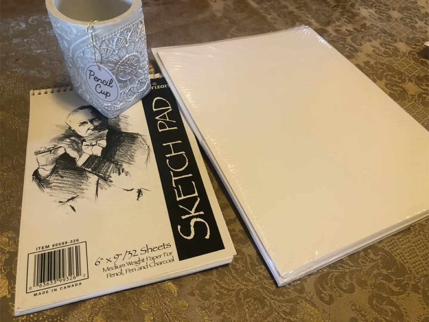 NEW Art Lot: Pencil Holder,Sketch Pad, Cards & Envelope Package! thumbnail