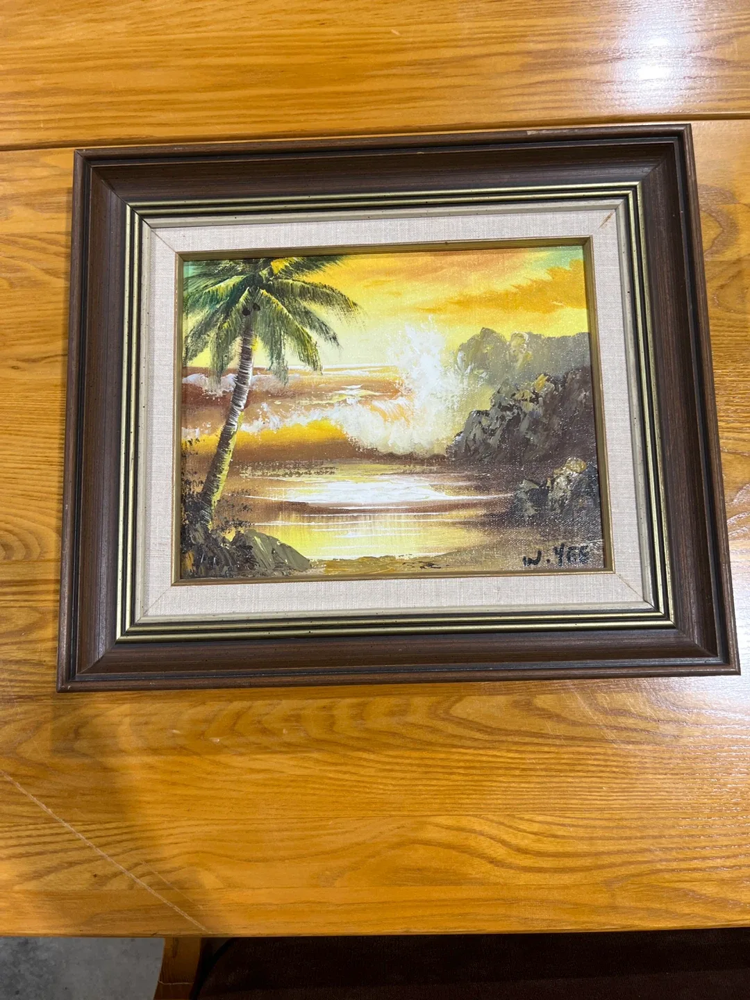 Vintage W. Yee Framed Oil Painting thumbnail