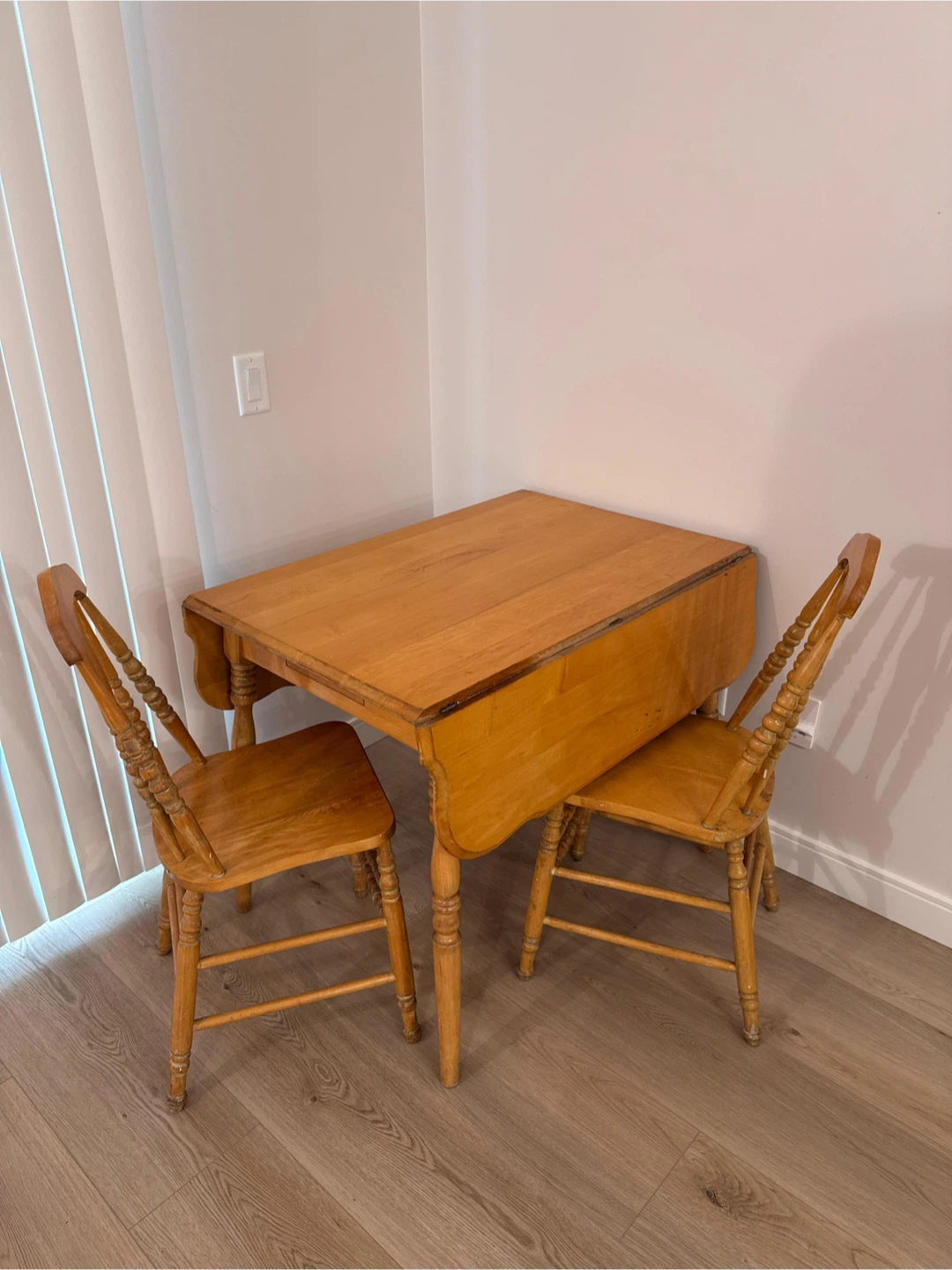 Wooden Dining Table with Two Chairs - photo 2