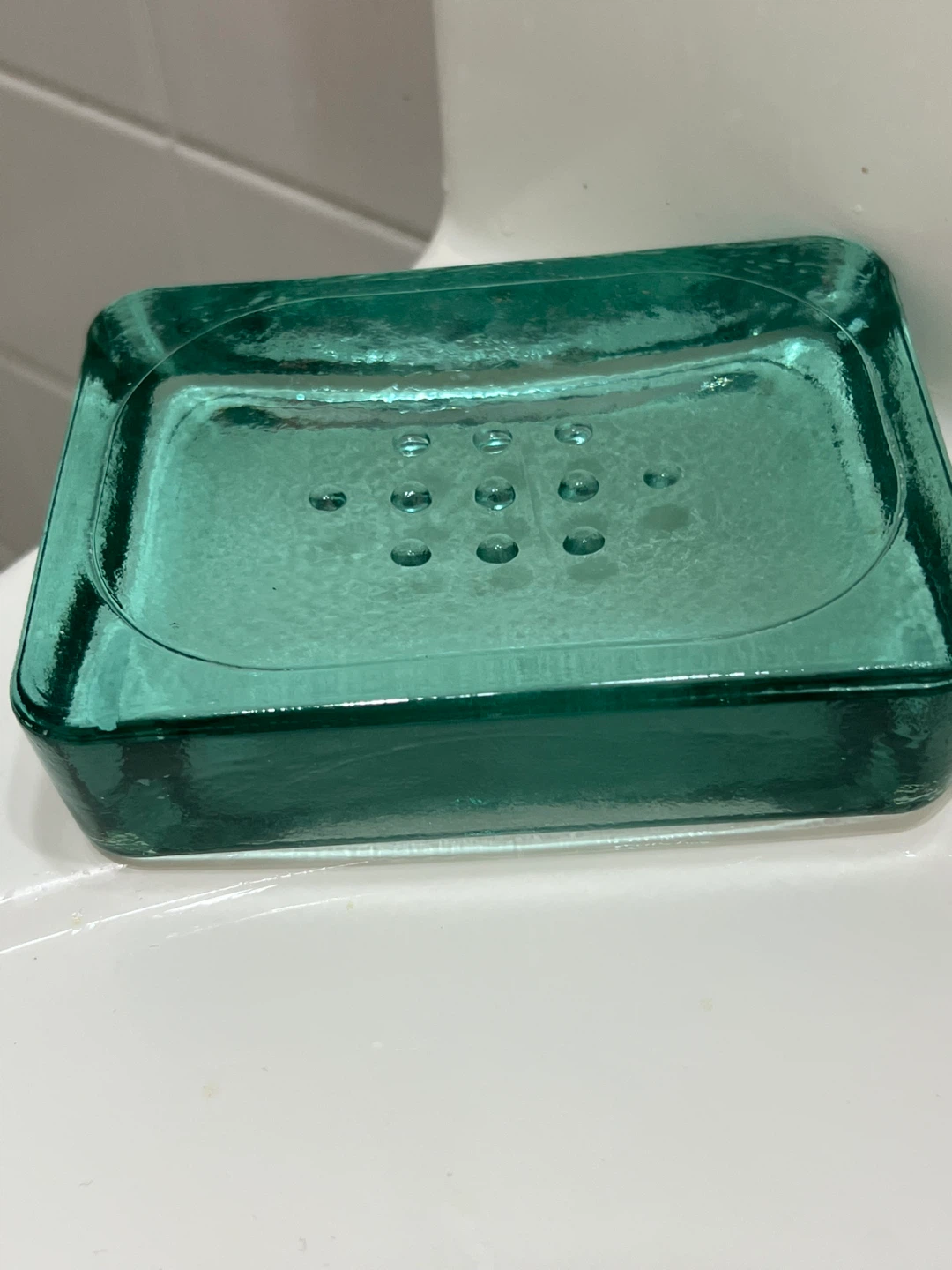 Green Glass Soap Dish - photo 3