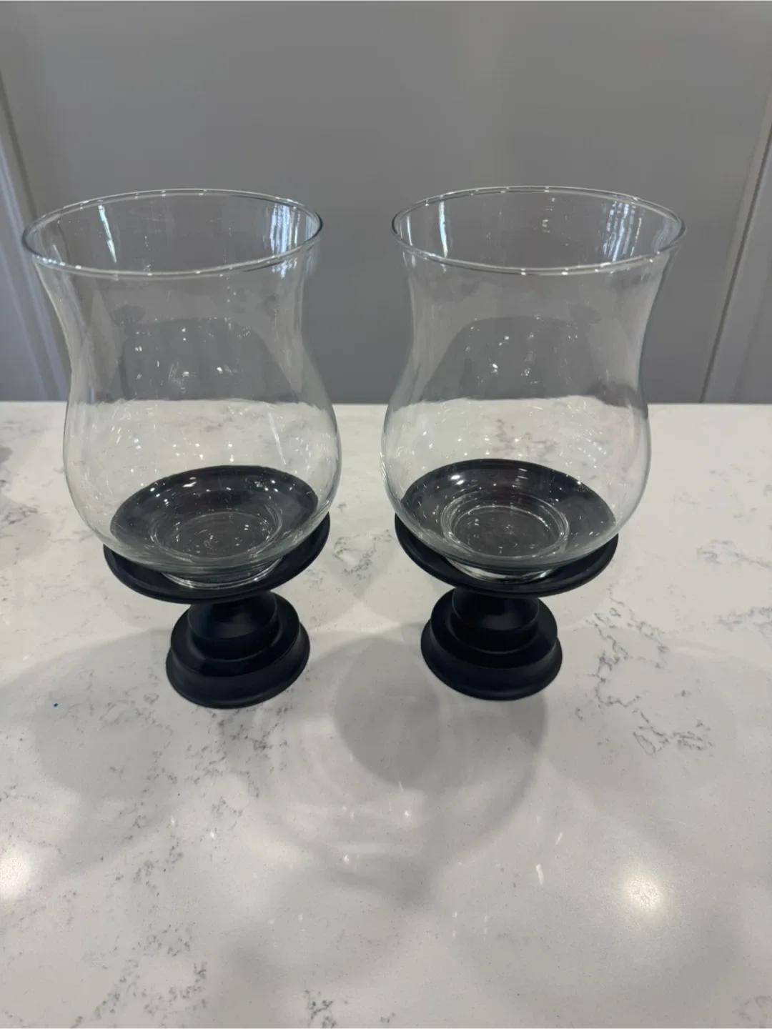 Pair of Glass Hurricane Candle Holders image indicator(2)