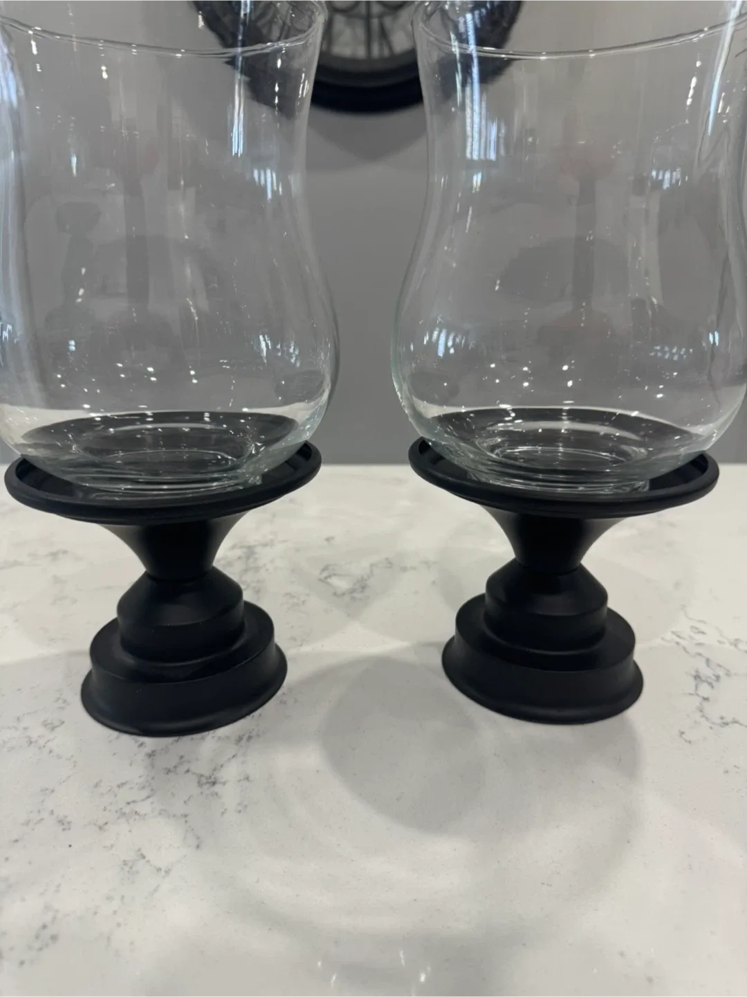 Pair of Glass Hurricane Candle Holders image indicator(3)