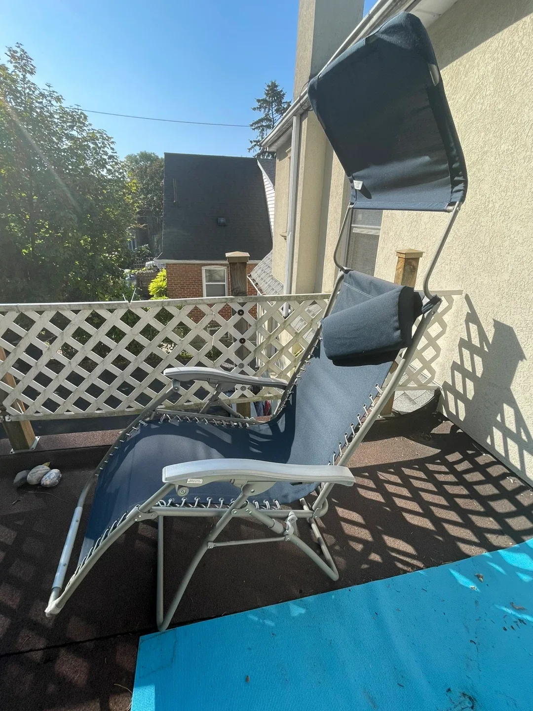 Zero Gravity Lounge Chair with Canopy - Blue thumbnail