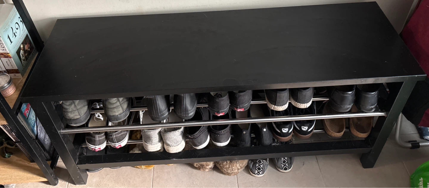 Black Shoe Rack Bench