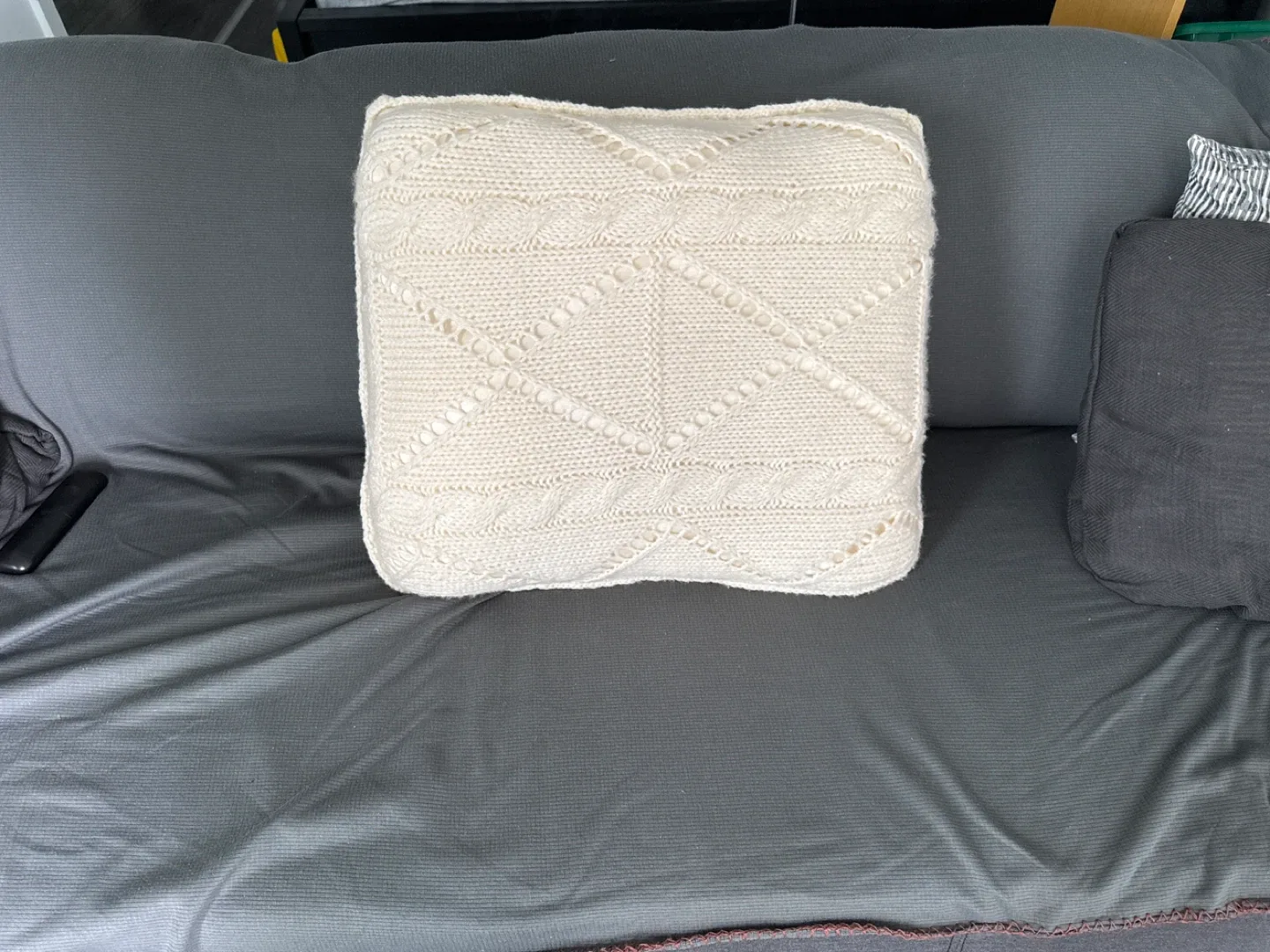 Cream Knit Throw Pillow image indicator(2)