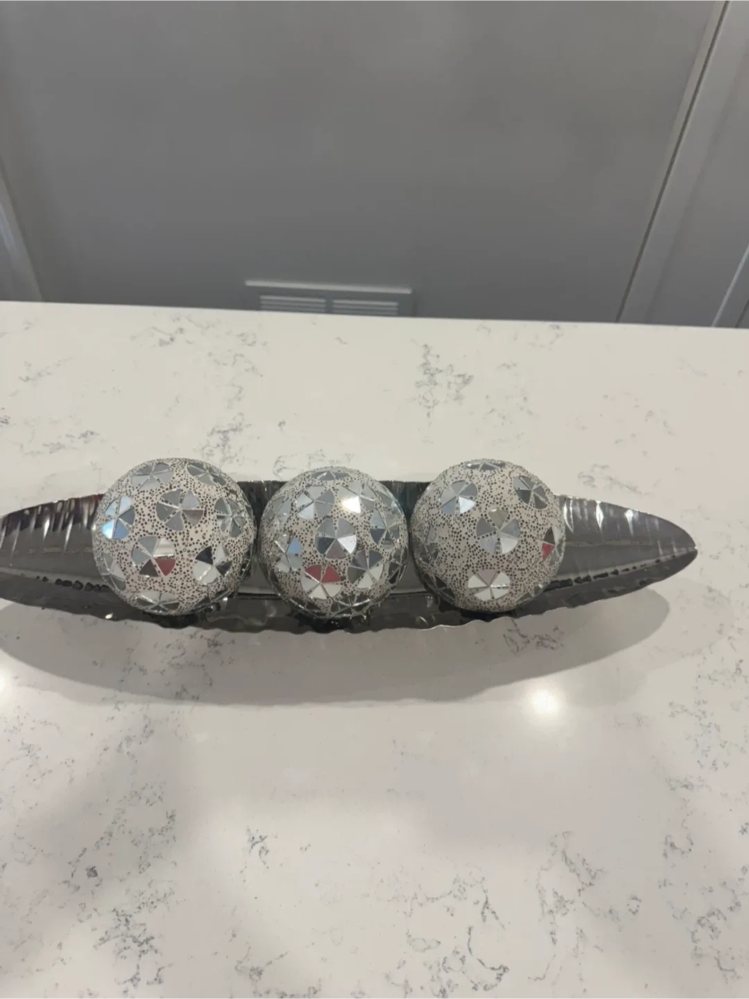 Decorative Silver Balls with Tray image indicator(3)
