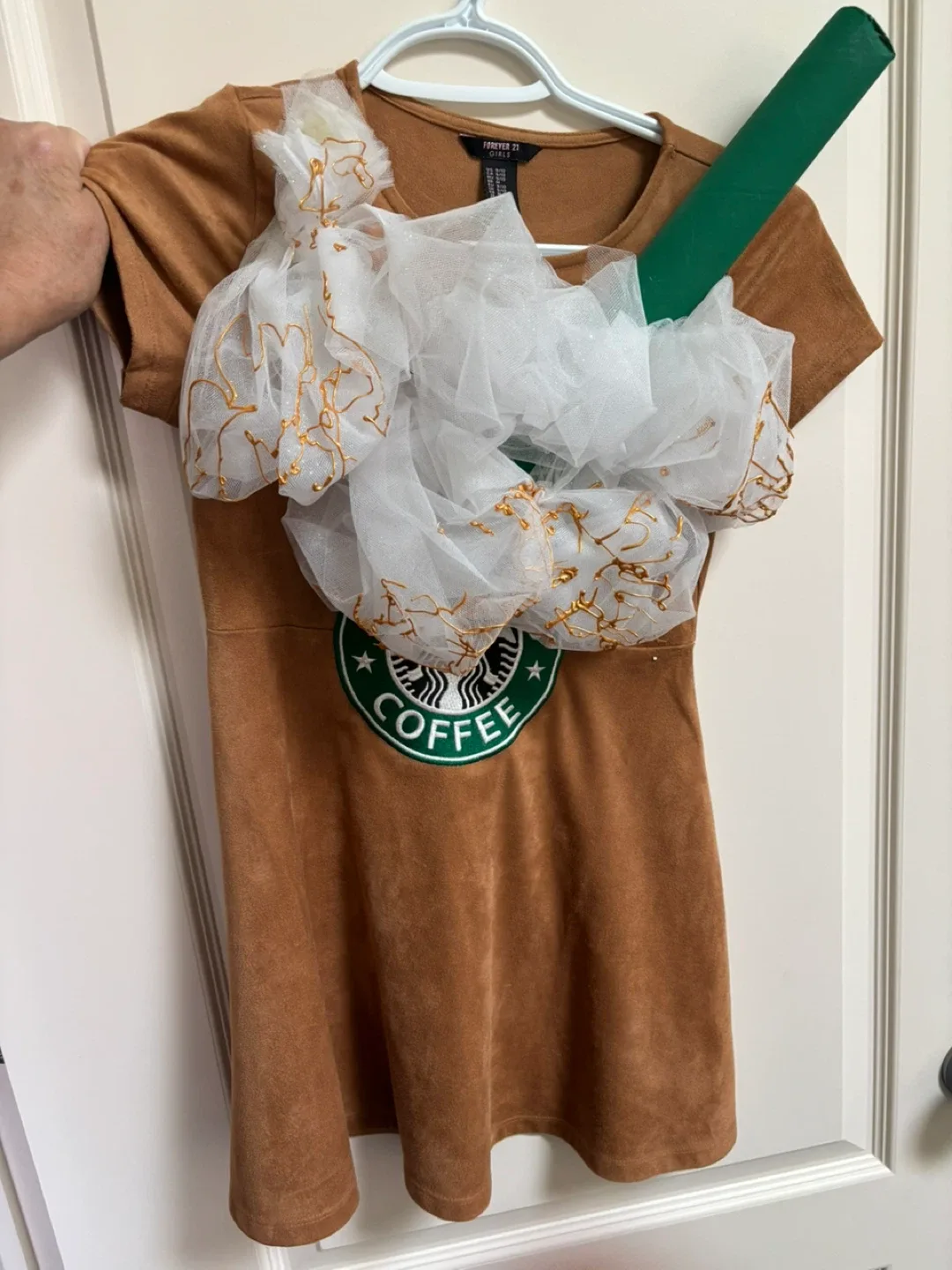 Forever 21 Girls Starbucks Coffee Dress Size 9/10 image indicator(2)