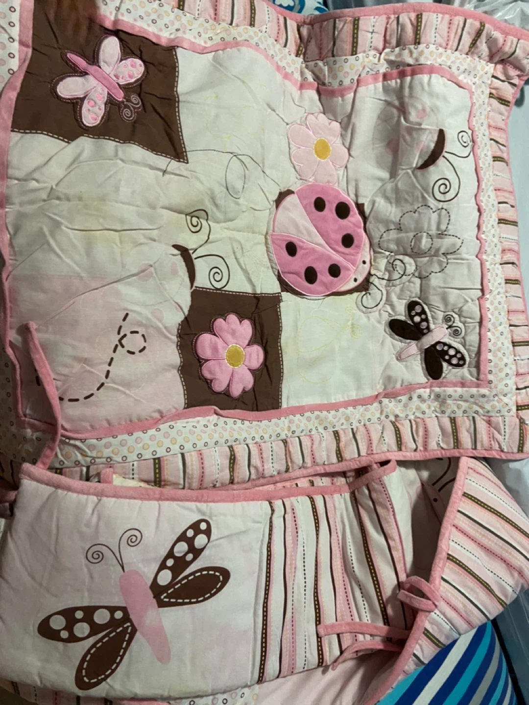 Butterfly & Ladybug Baby Crib Bedding Set - photo 2
