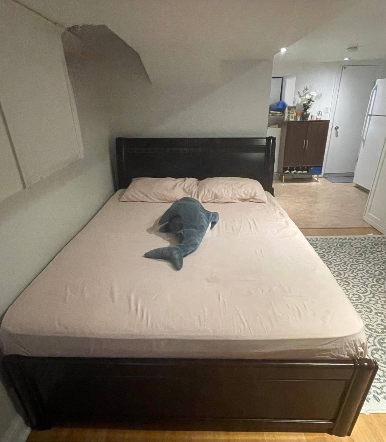 Queen Size Bed Frame - Dark Wood
