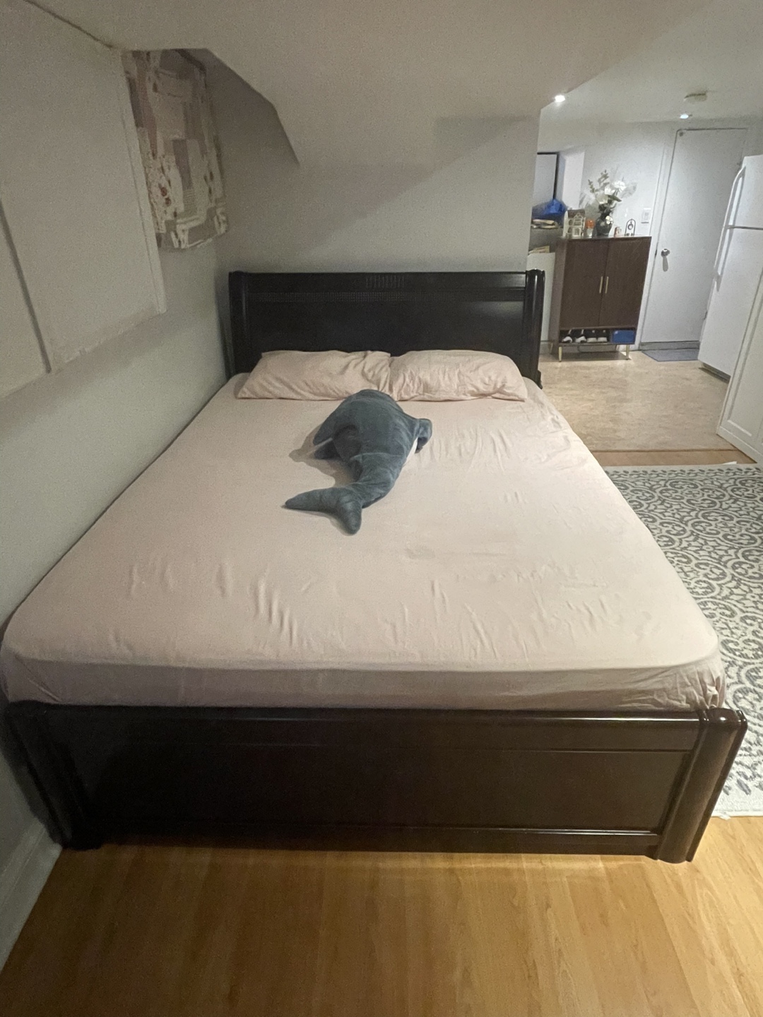 Queen Size Bed Frame - Dark Wood - photo 5