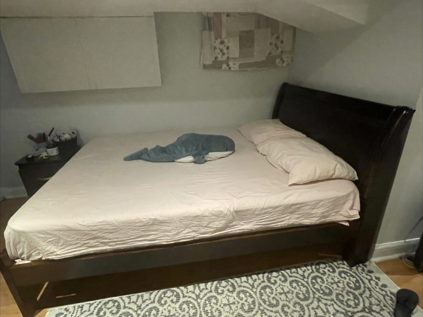 Queen Size Bed Frame - Dark Wood - photo 4
