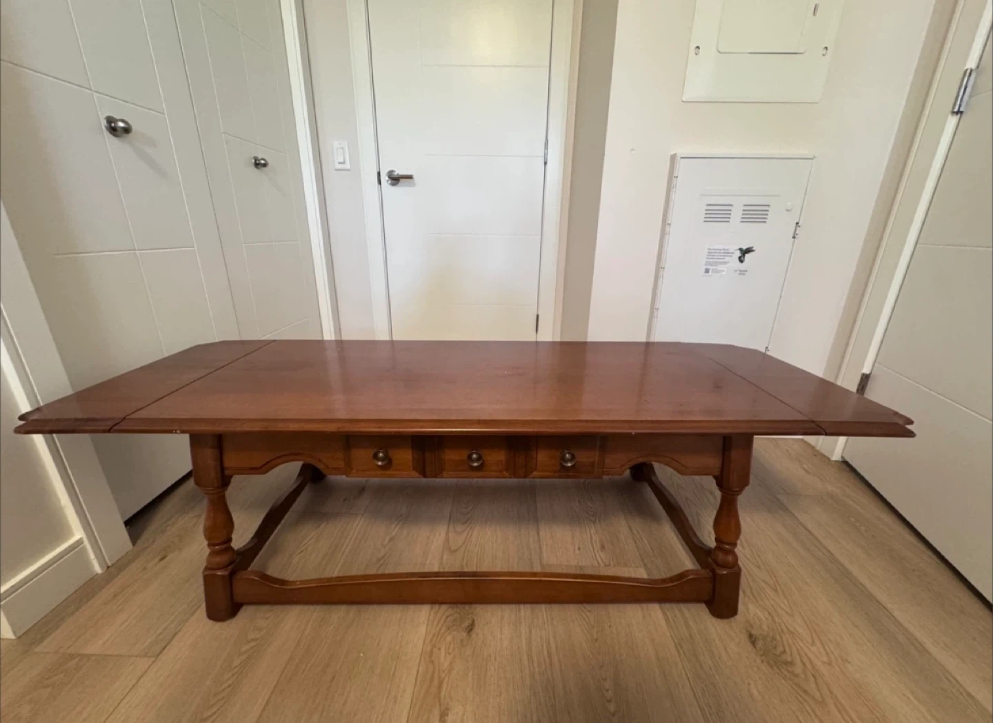 Vintage Wood Coffee Table with Drawers - photo 4