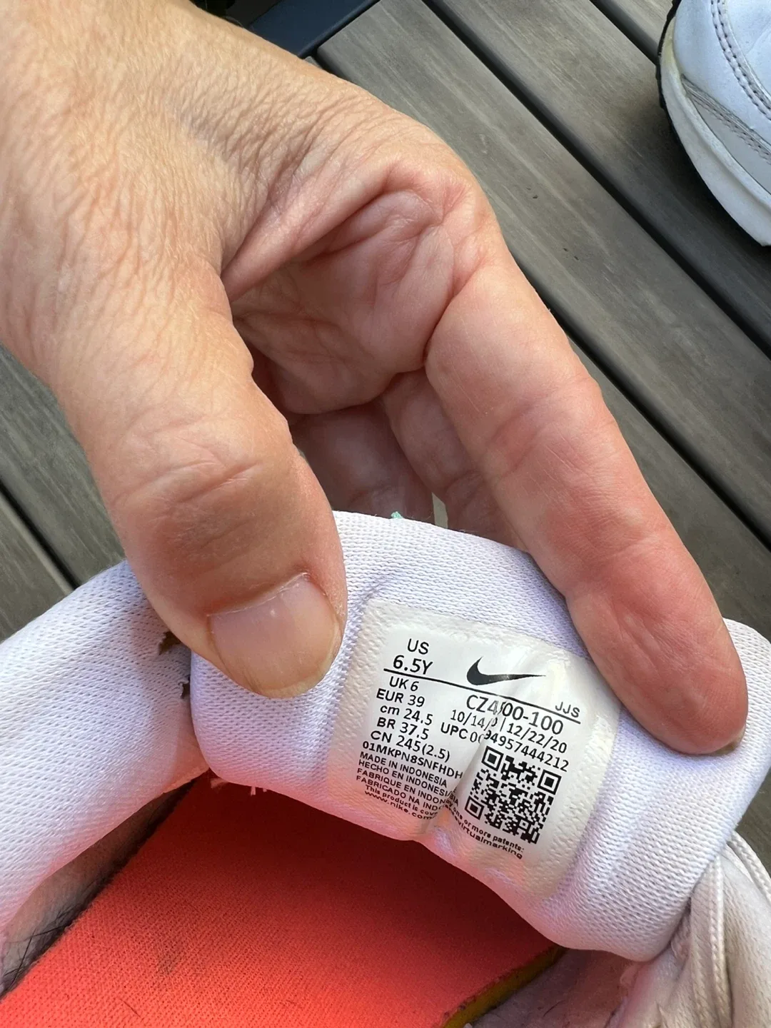 Nike Air Max 90 White/Green, US 6.5Y image indicator(5)