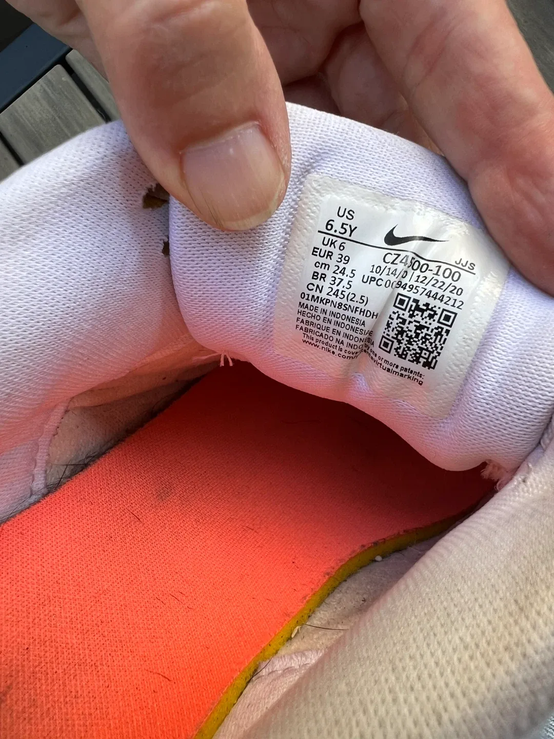 Nike Air Max 90 White/Green, US 6.5Y image indicator(6)