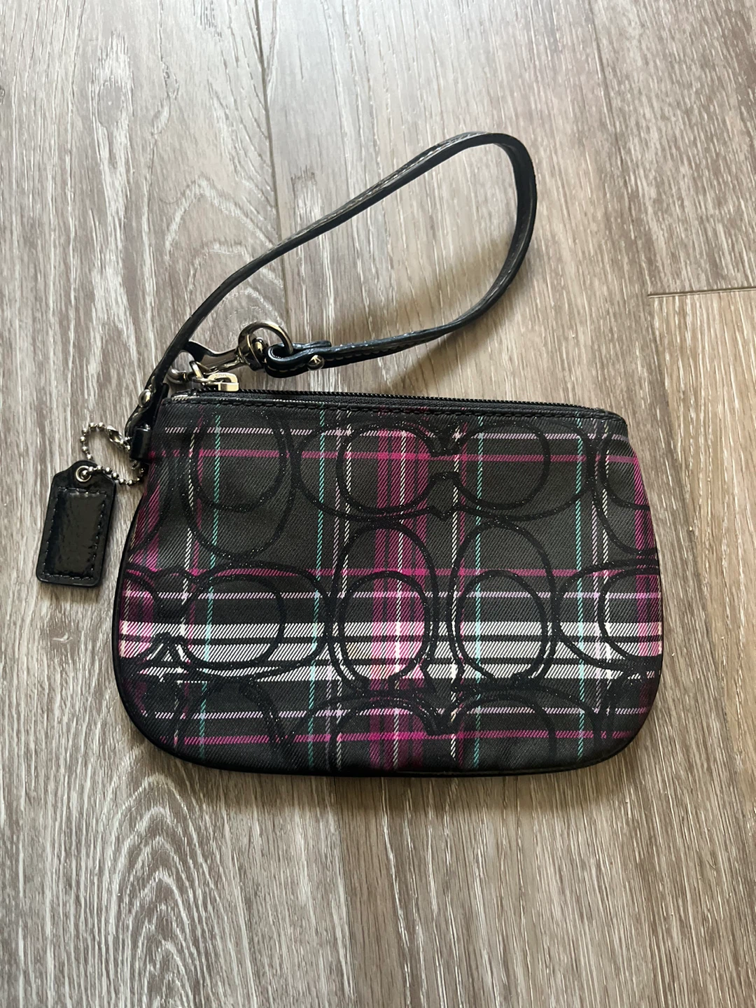 Coach Poppy Tartan Plaid Wristlet - photo 2