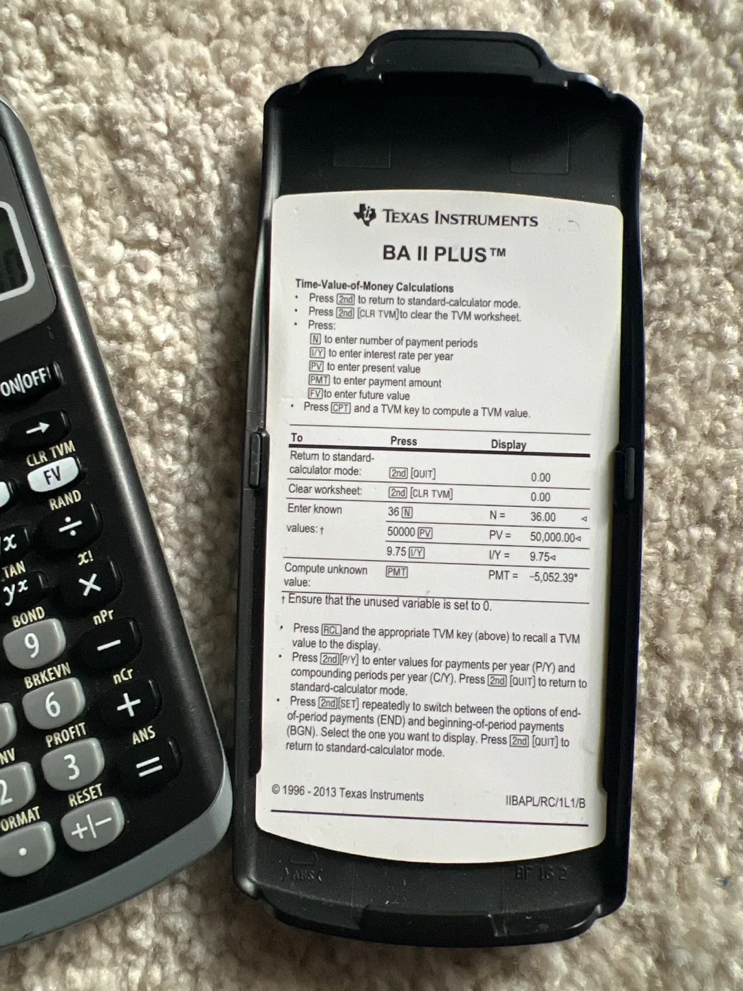Texas Instruments BA II Plus Financial Calculator image indicator(3)