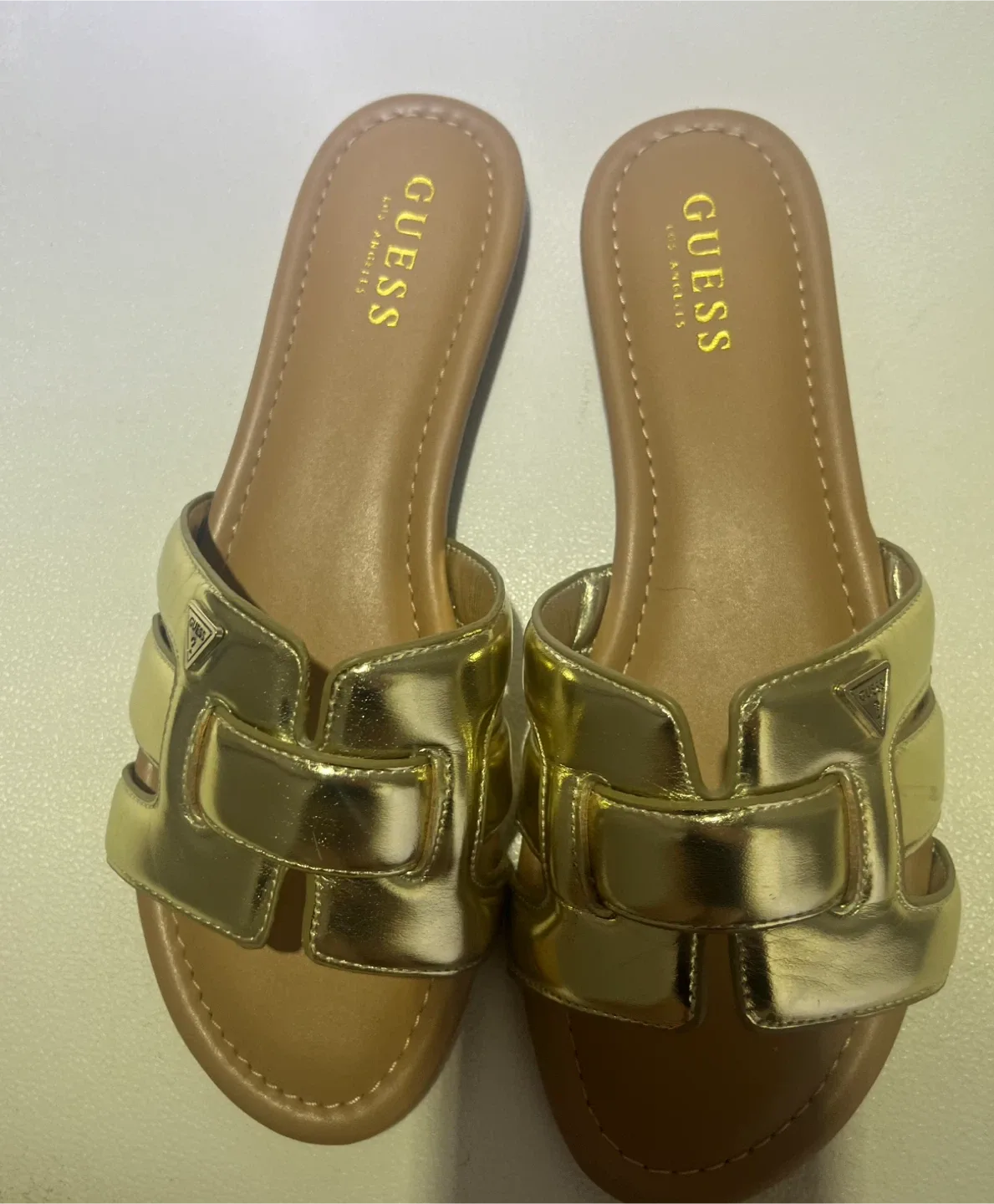 Guess Los Angeles Gold Slides - Size 9 thumbnail