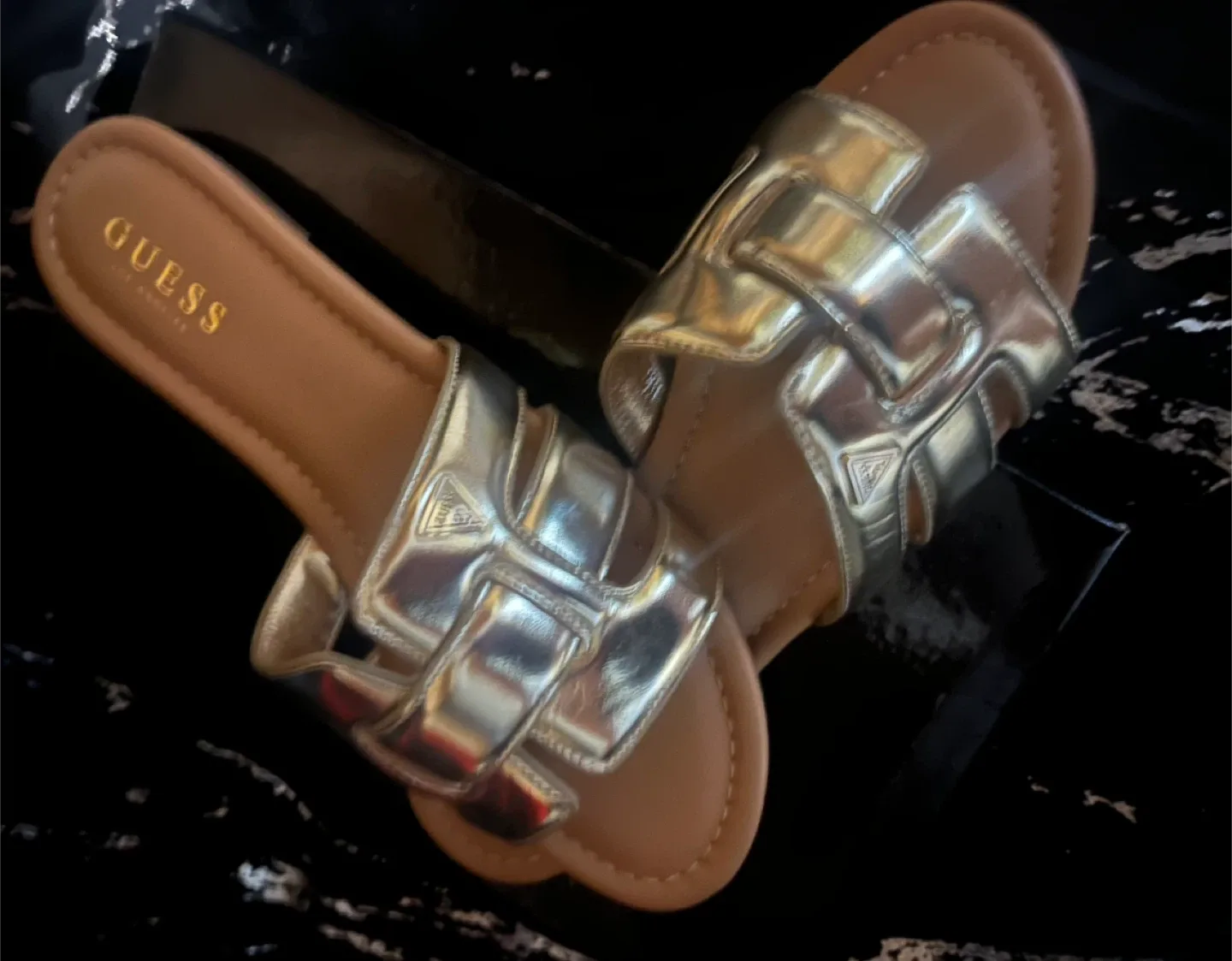 Guess Los Angeles Gold Slides - Size 9 image indicator(2)