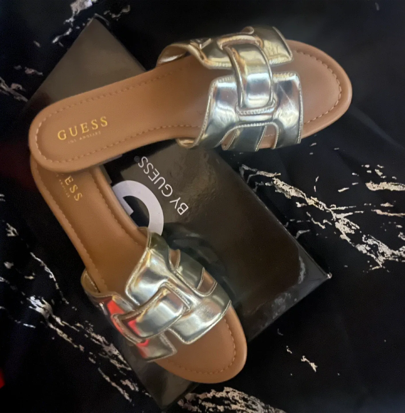 Guess Los Angeles Gold Slides - Size 9 image indicator(3)