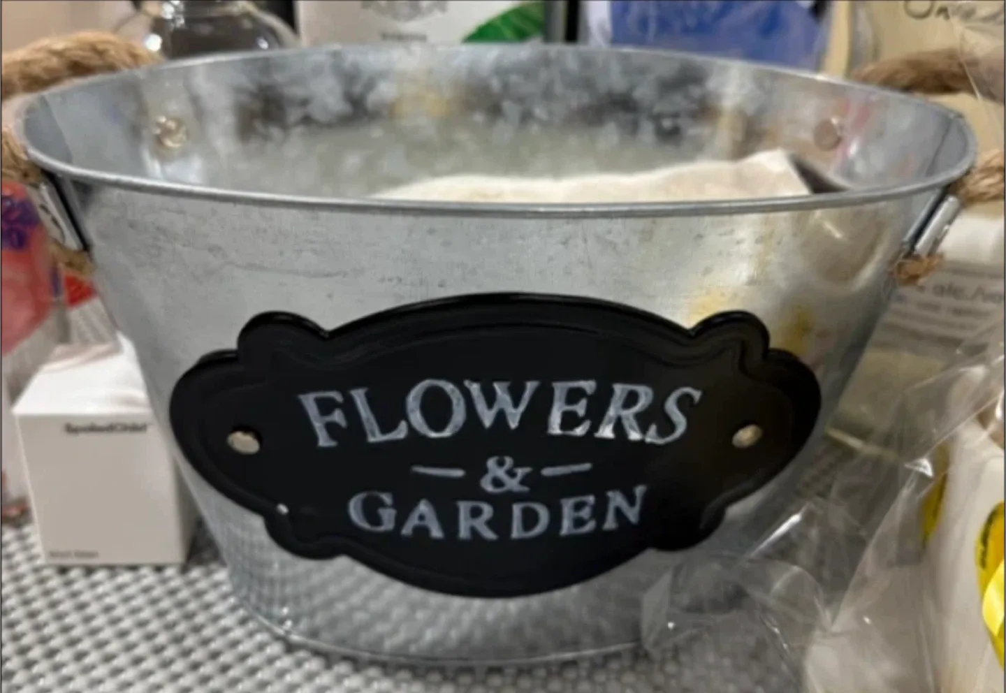 Flowers & Garden Galvanized Metal Bucket thumbnail