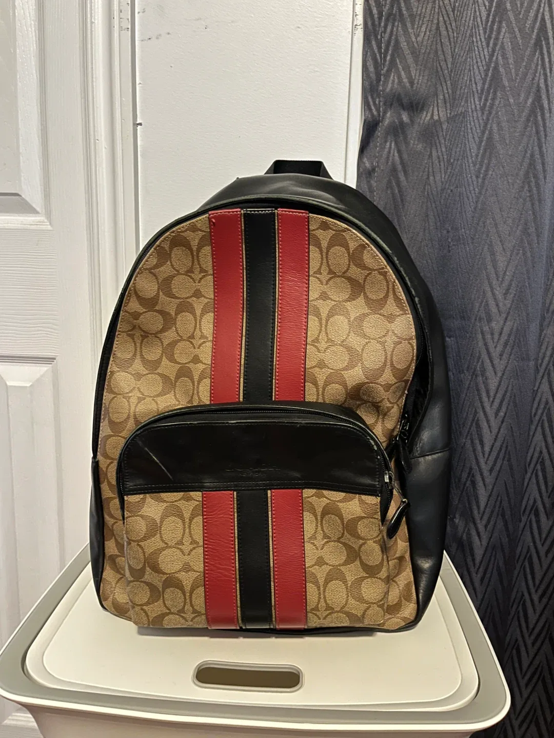Coach Signature Stripe Backpack