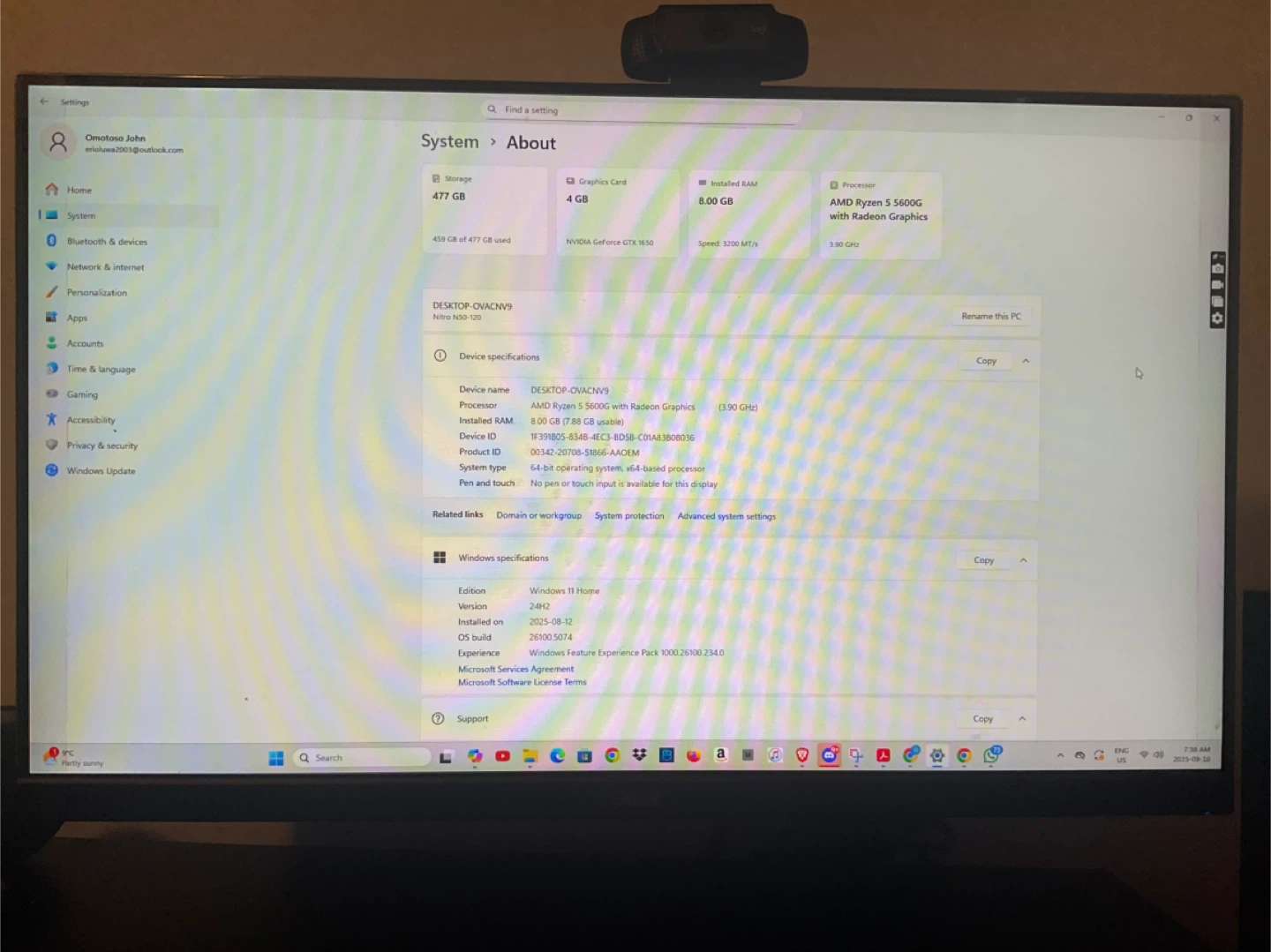 Acer Nitro 50 Gaming PC - Ryzen 5 5600G, GTX 1650 - photo 2
