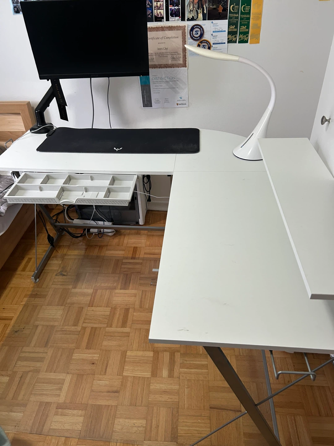 SHW Vista L-Shaped Desk with Monitor Stand - photo 5