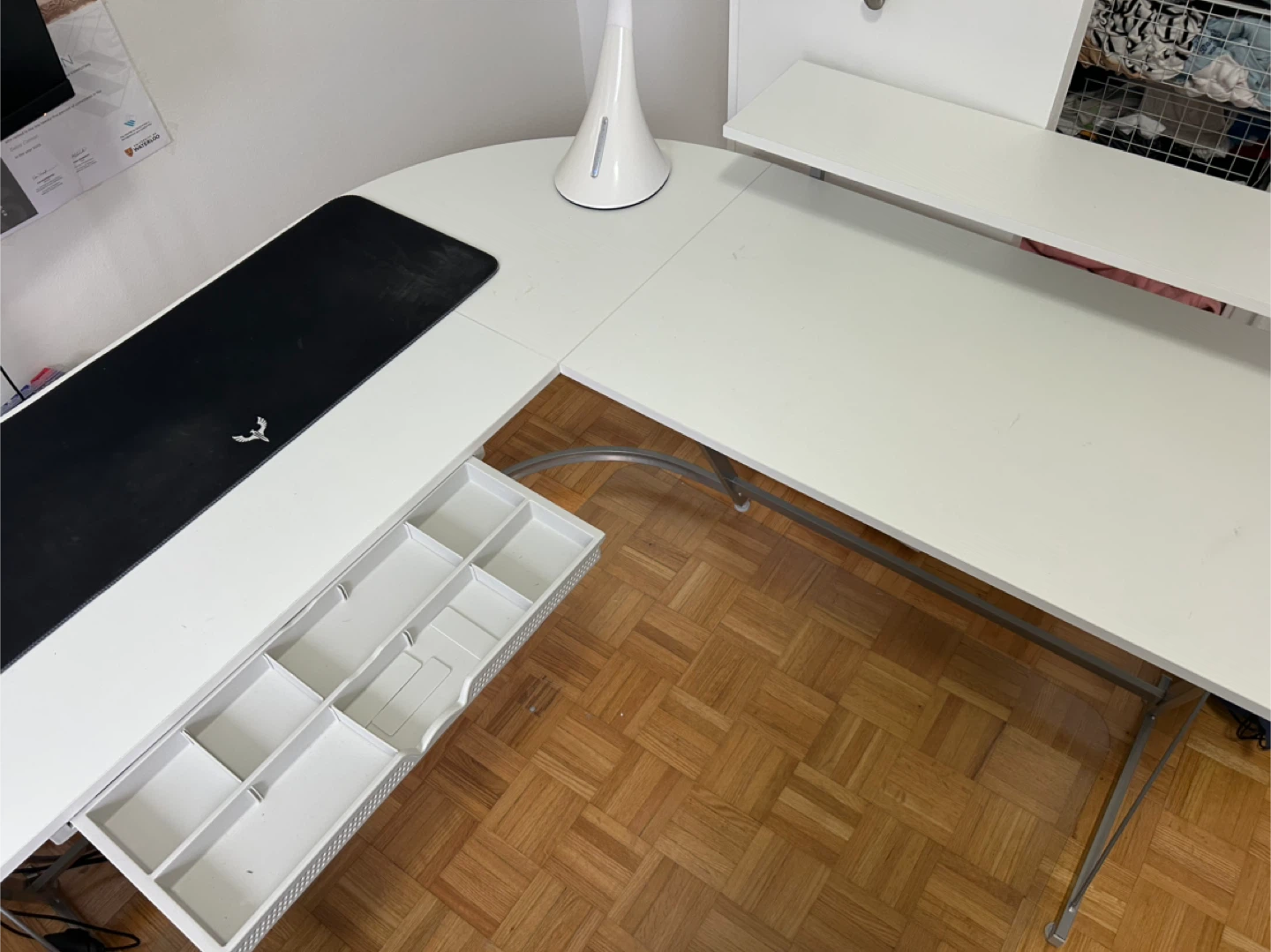 SHW Vista L-Shaped Desk with Monitor Stand - photo 4